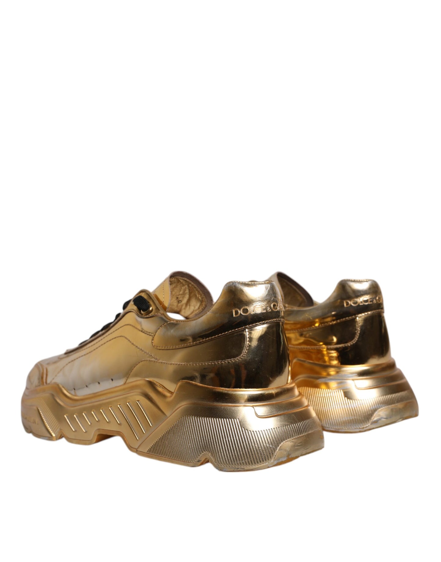 Dolce & Gabbana Gold Leder Daymaster Low Top Turnschuhe Schuhe