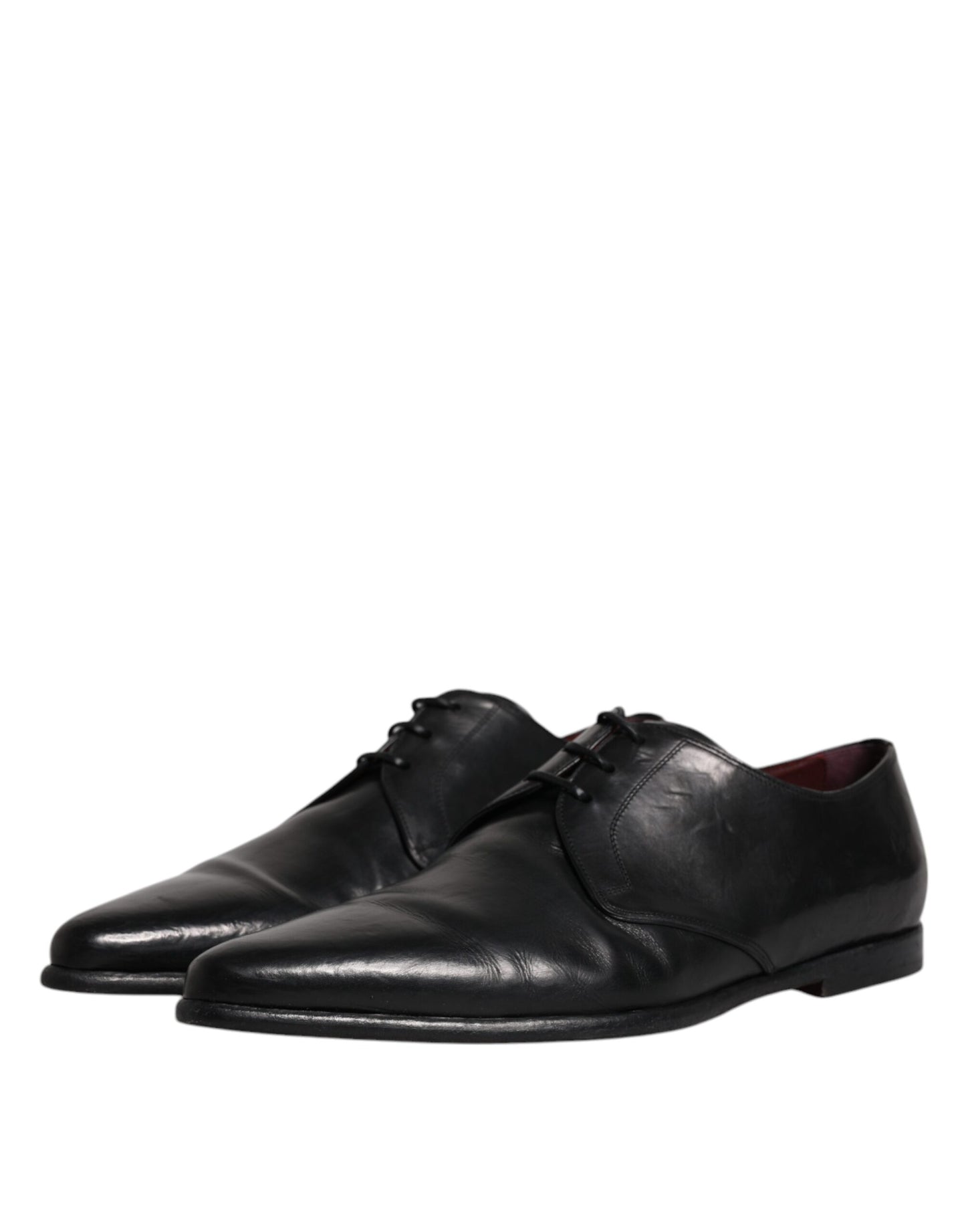 Dolce & Gabbana Schwarze Leder Schnürschuhe Männer Derby Formelle Schuhe