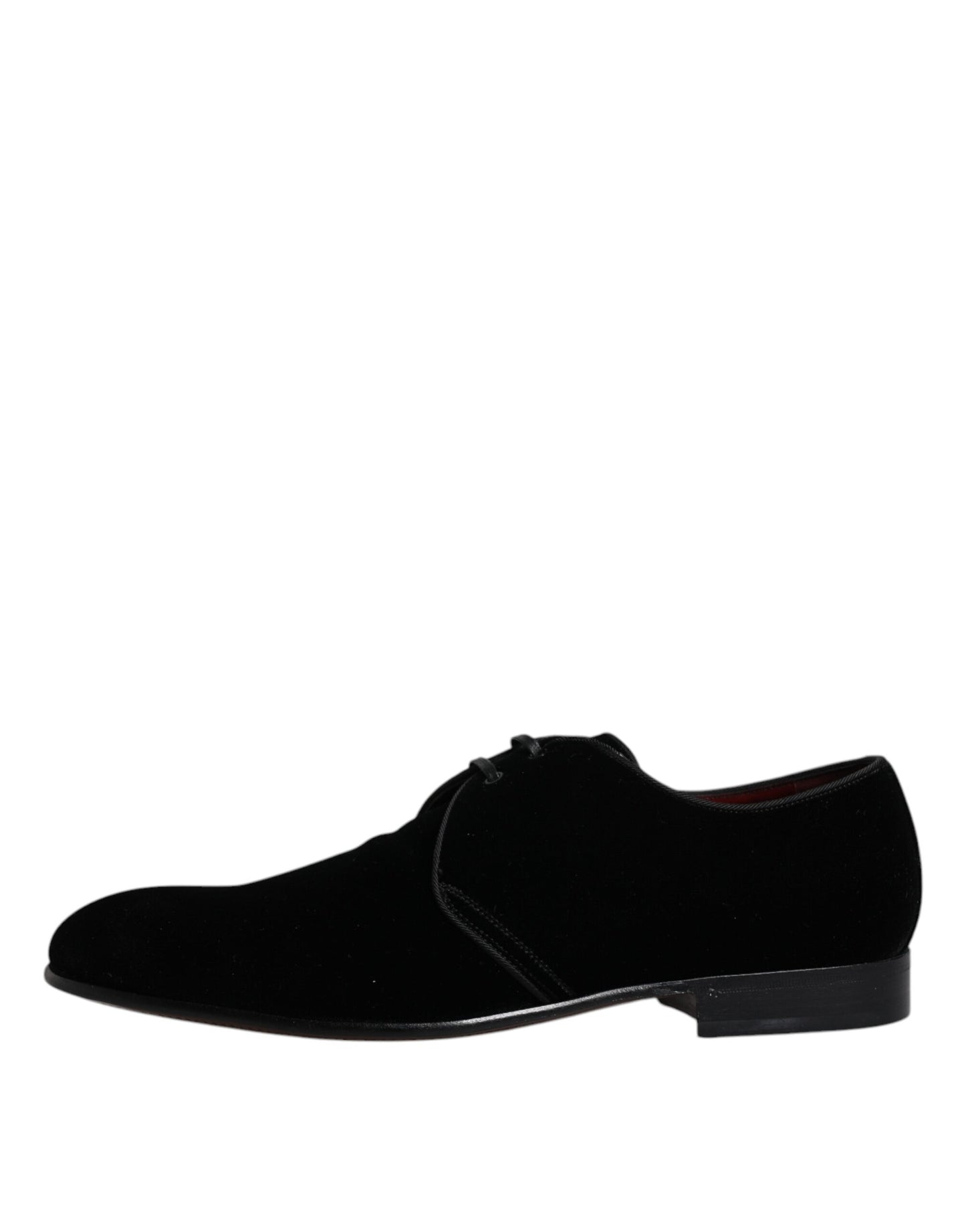 Dolce & Gabbana Schwarze Samtleder Schnürschuhe für Männer Derby