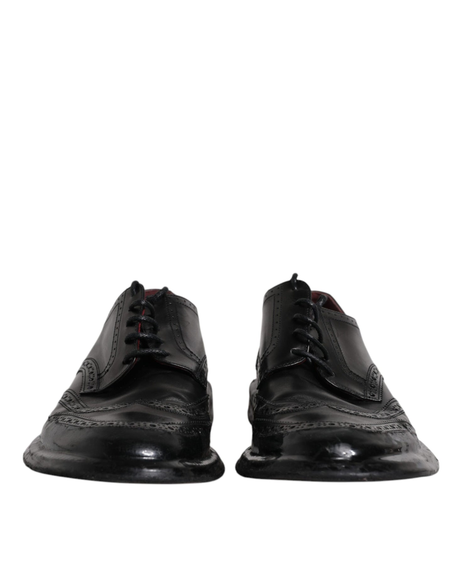 Dolce & Gabbana Schwarze Leder Derby Wingtip Formelle Schuhe