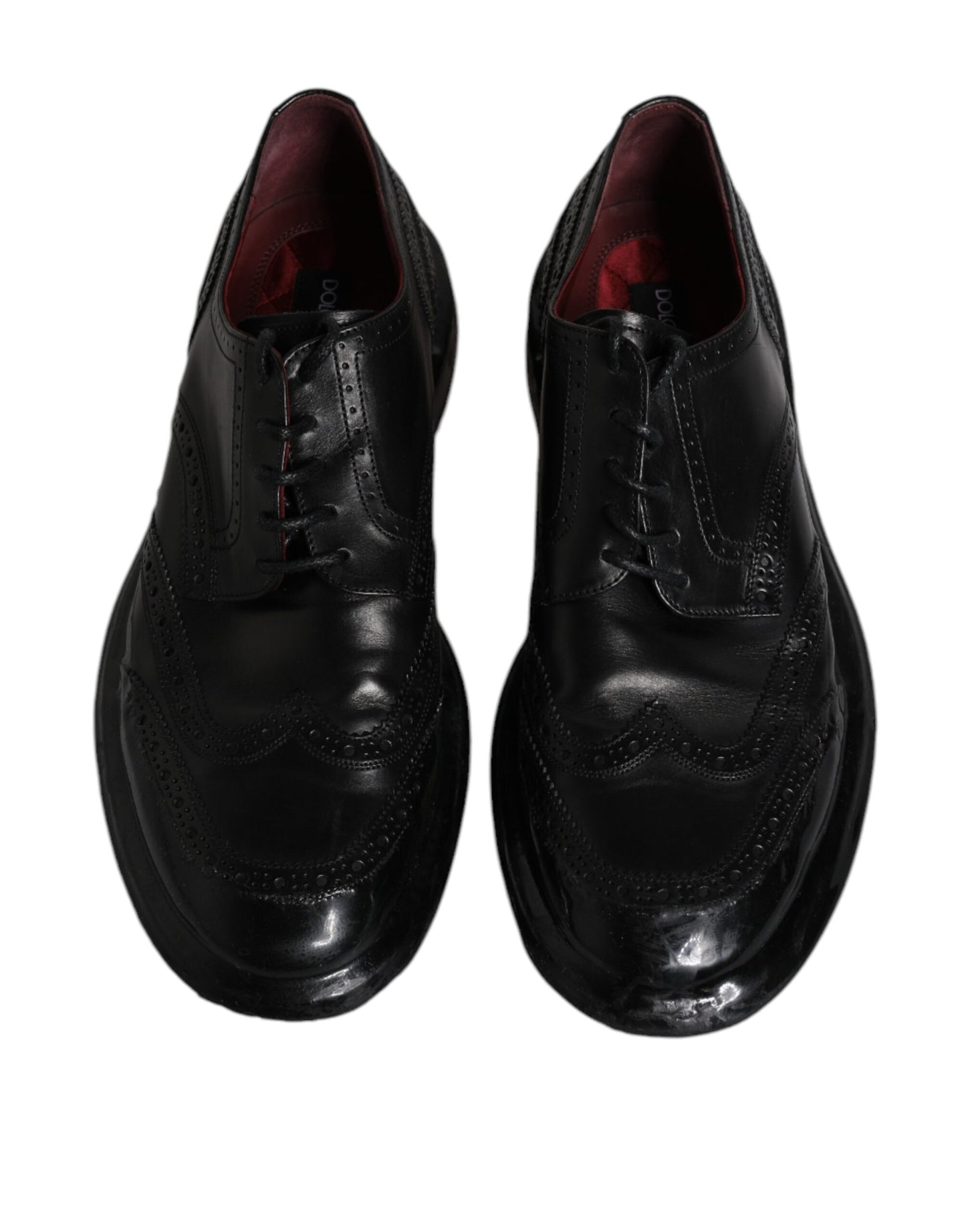 Dolce & Gabbana Schwarze Leder Derby Wingtip Formelle Schuhe