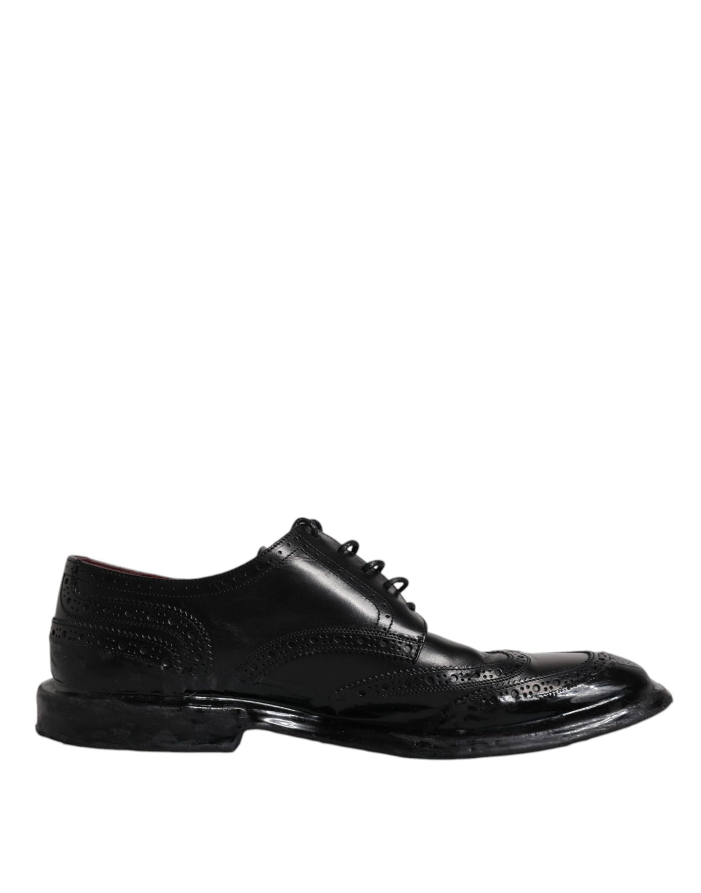 Dolce & Gabbana Schwarze Leder Derby Wingtip Formelle Schuhe