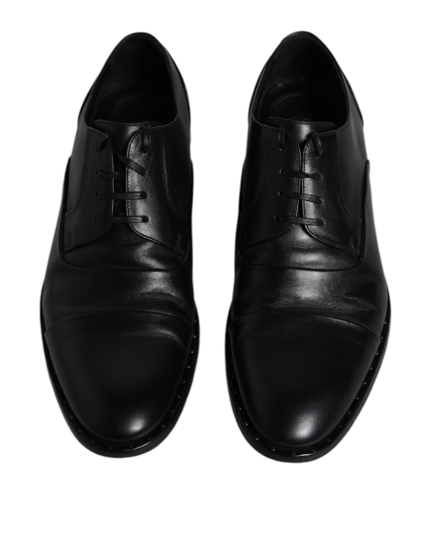 Dolce & Gabbana Schwarze Leder Schnürschuhe Männer Derby Formelle Schuhe