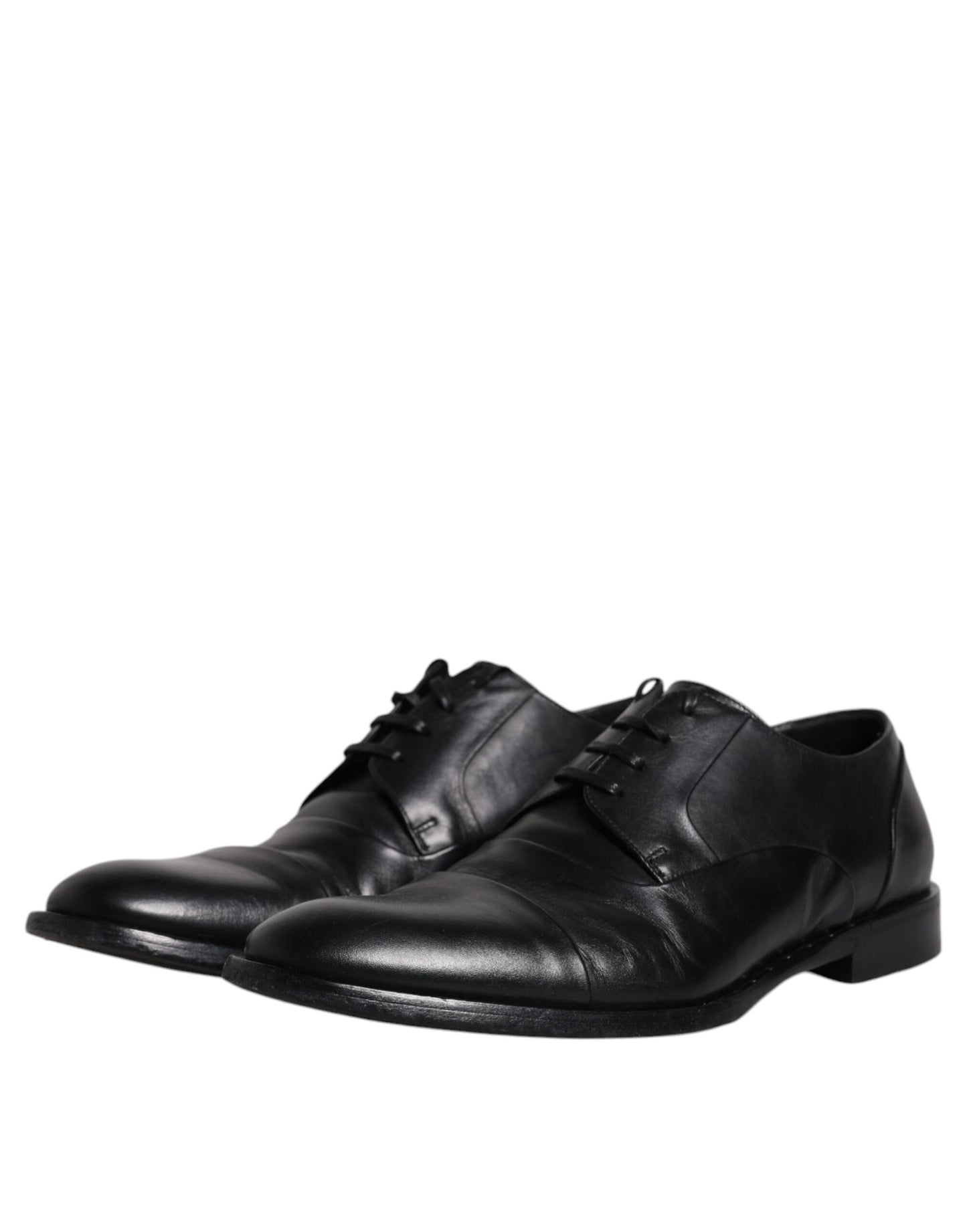 Dolce & Gabbana Schwarze Leder Schnürschuhe Männer Derby Formelle Schuhe