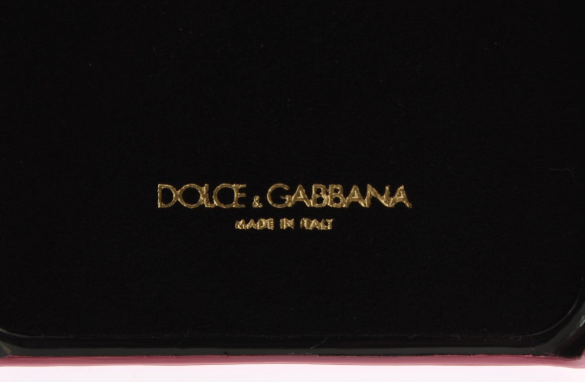 Dolce &amp; Gabbana Chic pink leather phone case with heart decoration