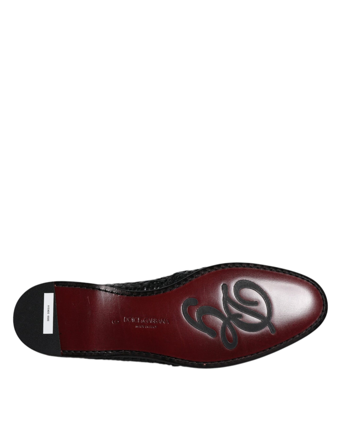 Dolce & Gabbana Schwarz gewebte Leder Lave Up Derby Schuhe