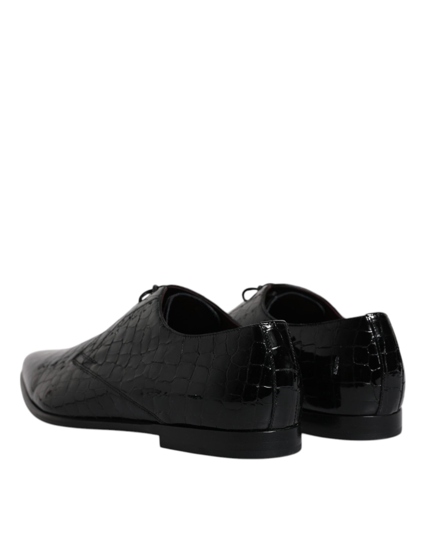 Dolce & Gabbana Schwarze Exotische Leder Herren Derby Formale Schuhe