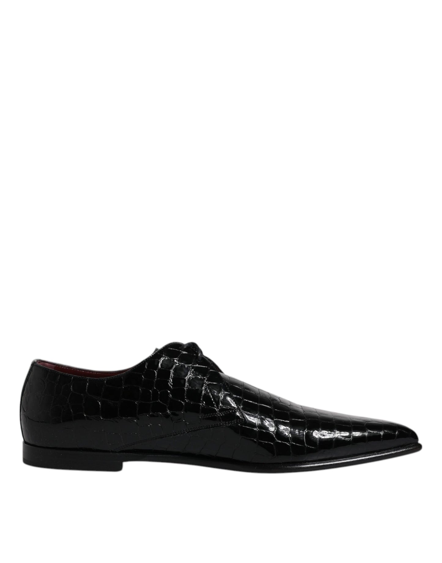 Dolce & Gabbana Schwarze Exotische Leder Herren Derby Formale Schuhe