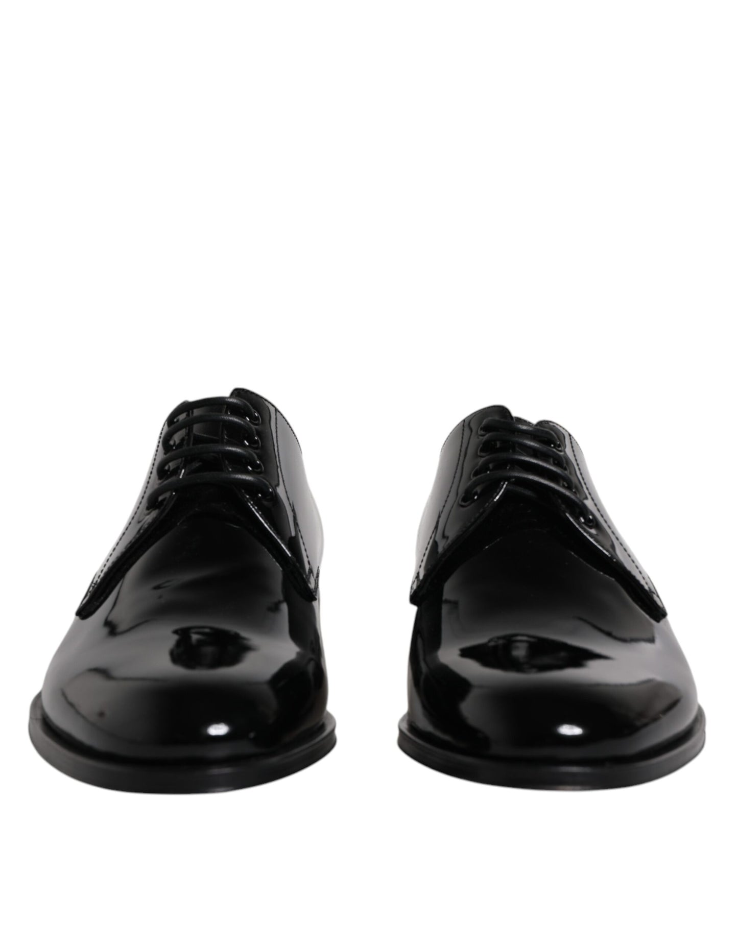 Dolce & Gabbana Schwarze Lackleder Derby-Schuhe für formelle Anlässe