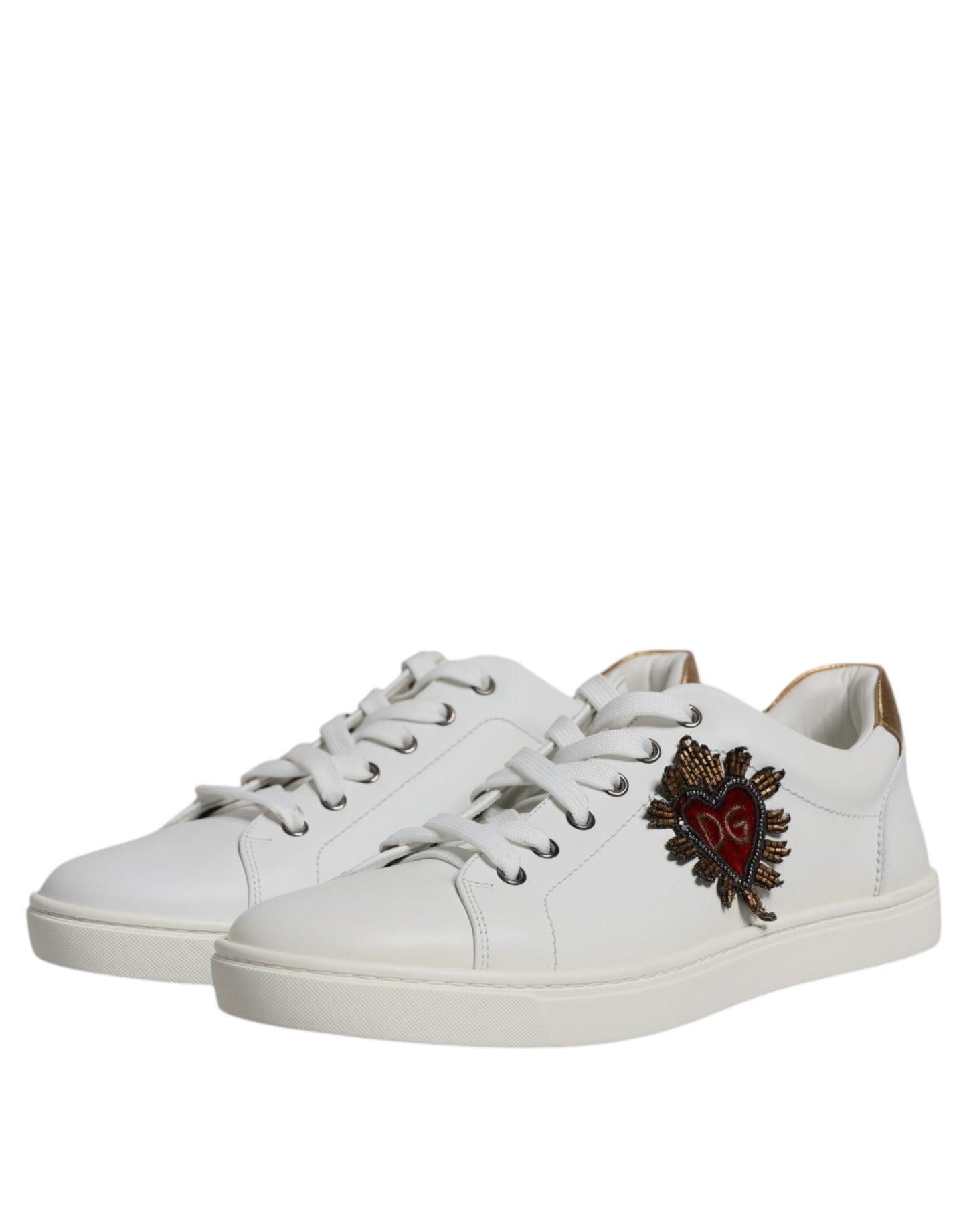 Dolce & Gabbana Weiß London Heart Low Top Turnschuhe Schuhe