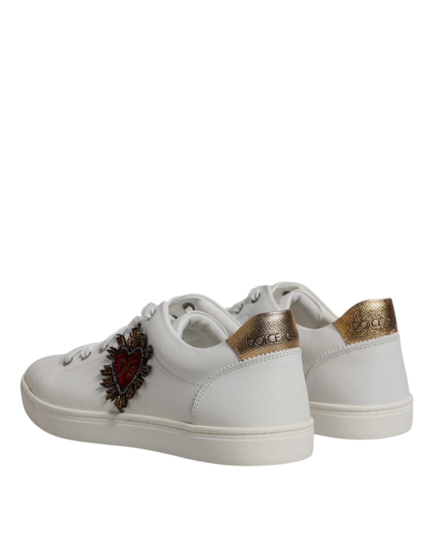 Dolce & Gabbana Weiß London Heart Low Top Turnschuhe Schuhe