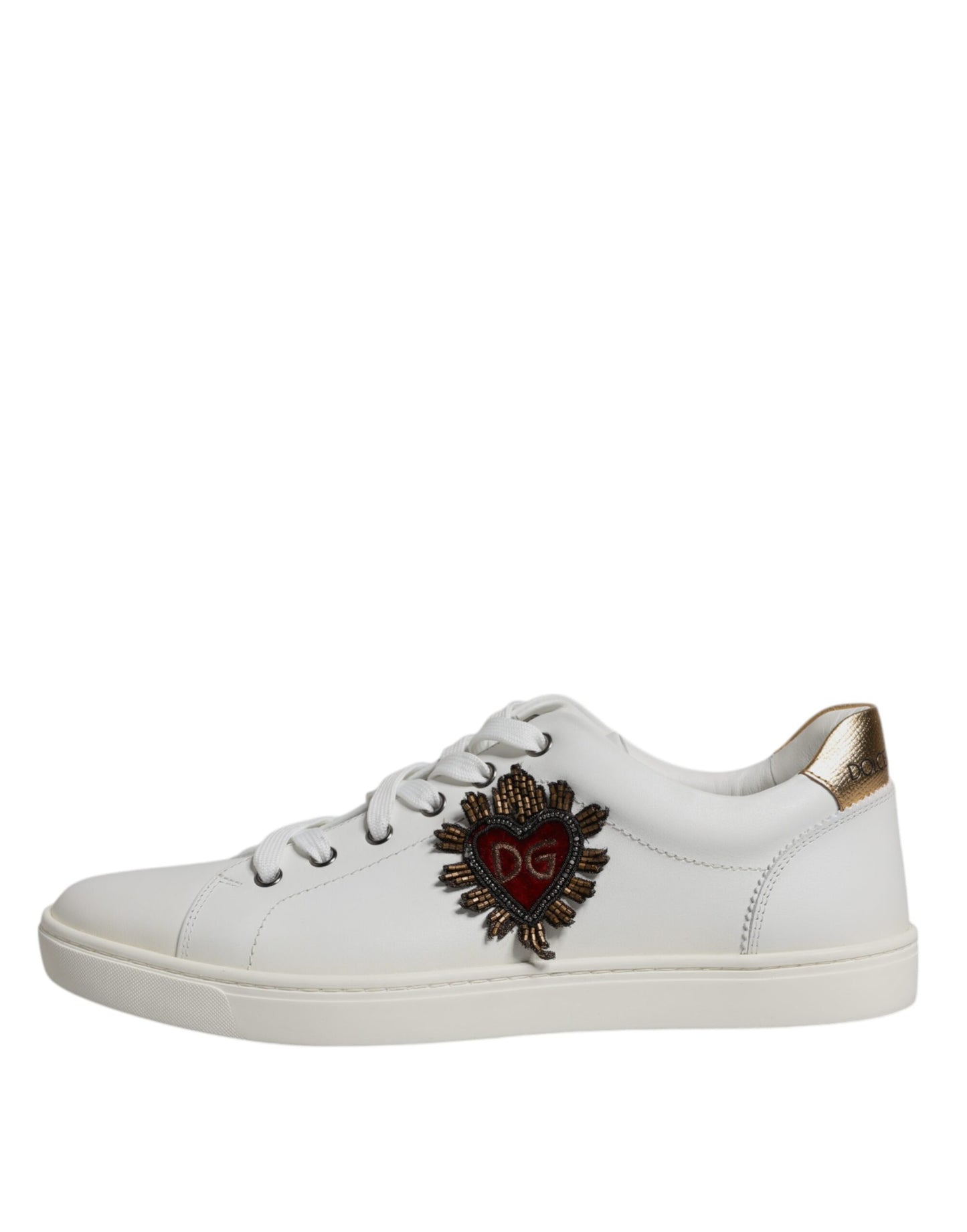 Dolce & Gabbana Weiß London Heart Low Top Turnschuhe Schuhe