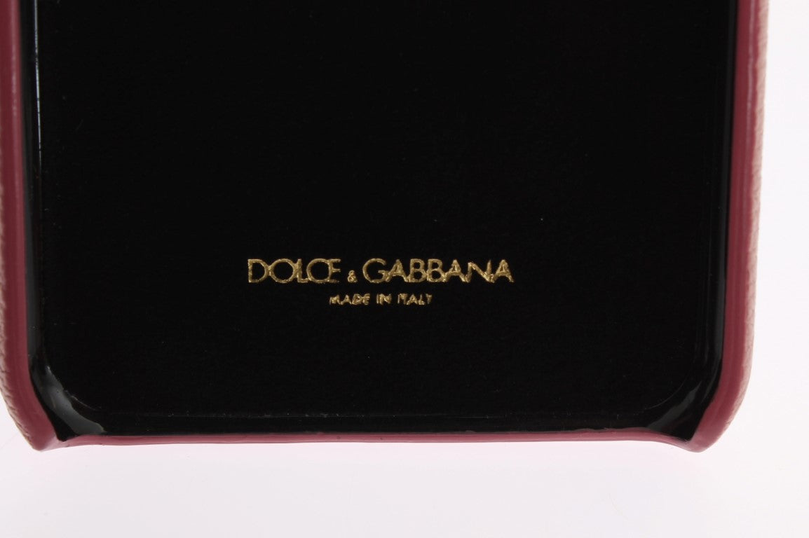 Dolce &amp; Gabbana Chic Pink Nahkainen Crystal iPhone Suojakuori