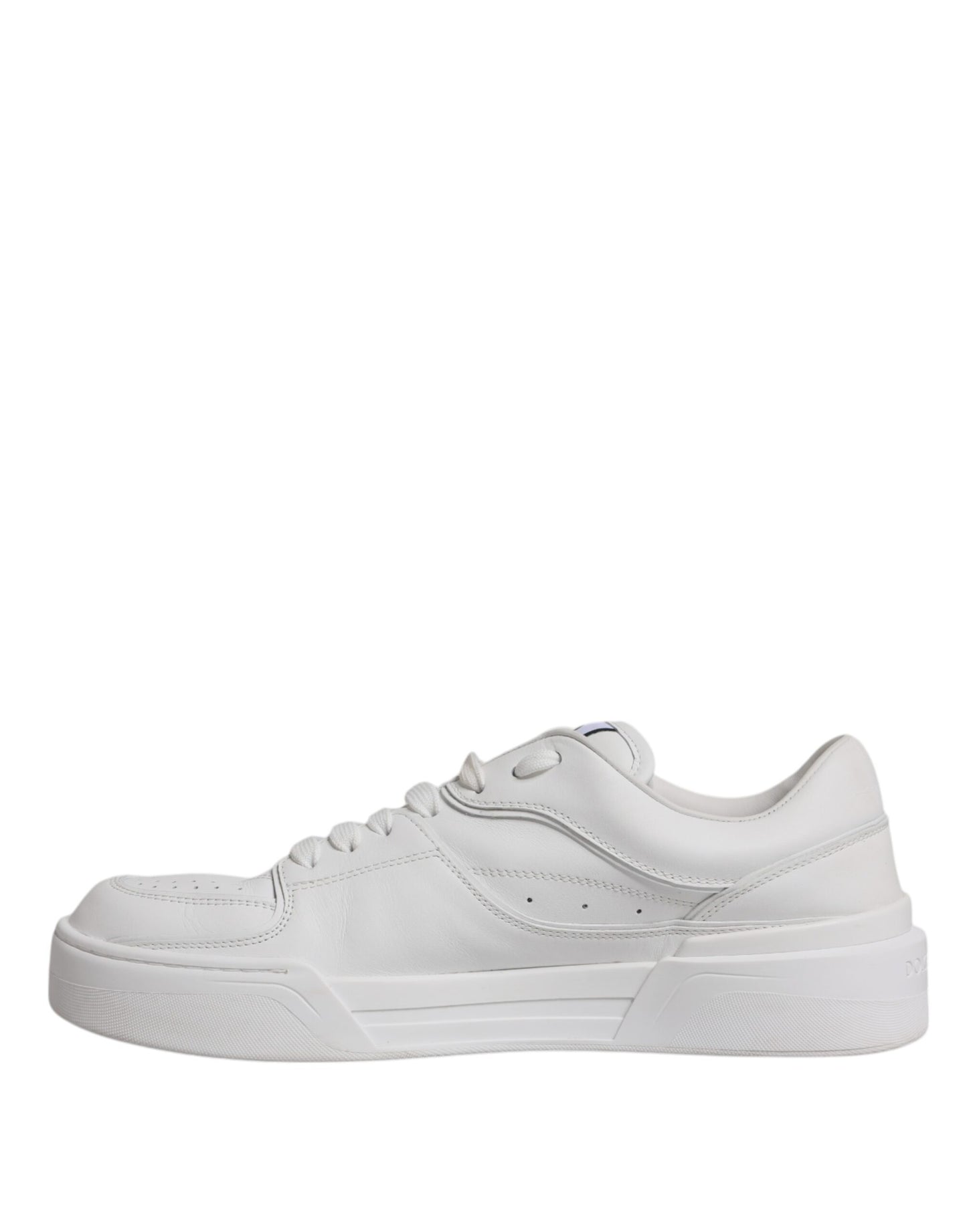 Dolce &amp; Gabbana White Miami Leather Low Top Sneakers Shoes