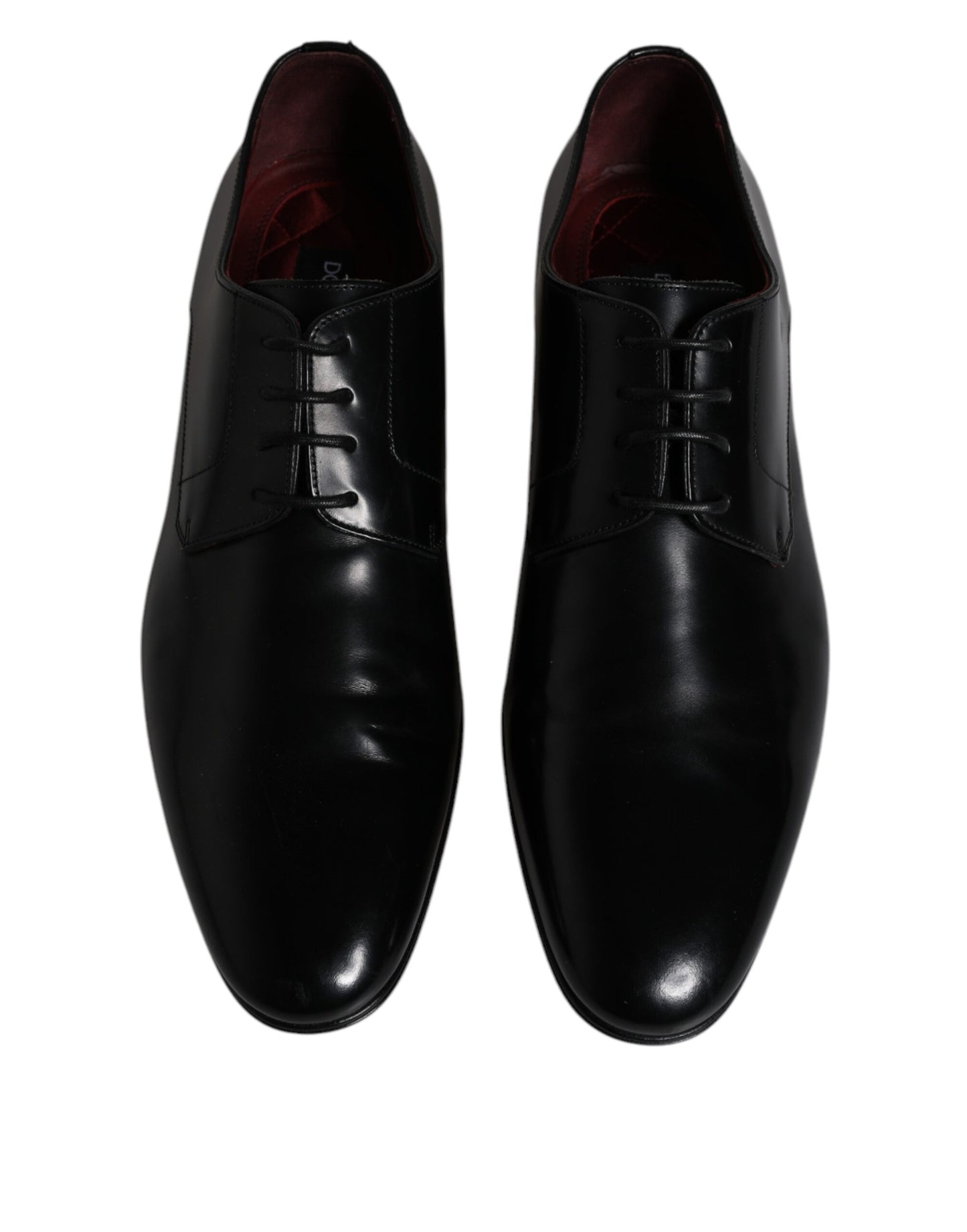 Dolce & Gabbana Schwarze Leder Schnürschuhe Männer Derby Formelle Schuhe