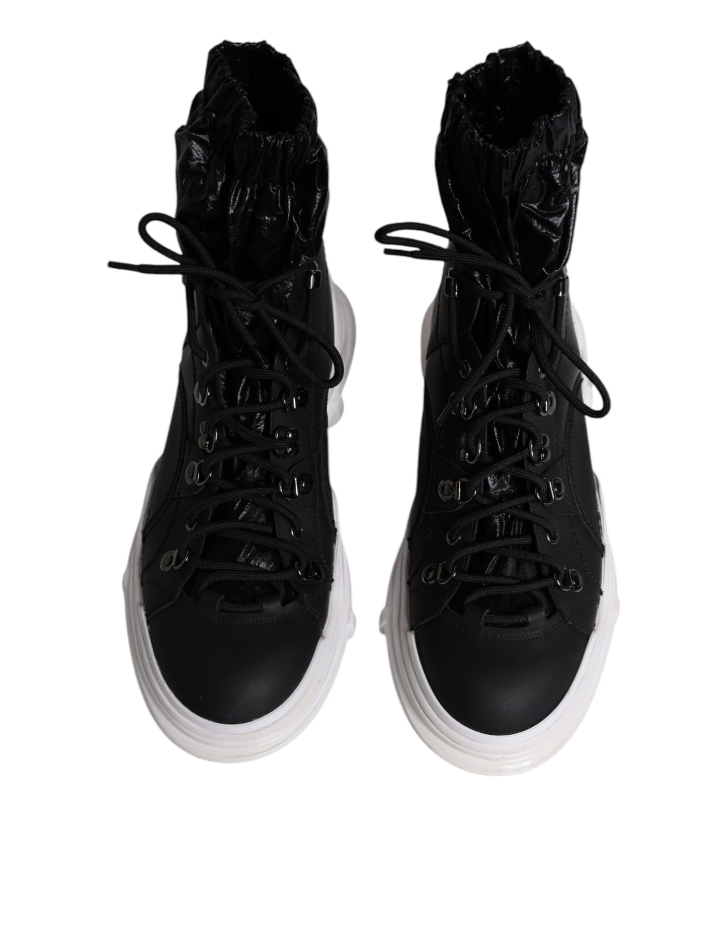 Dolce & Gabbana Schwarz Nylon Galileo High Top Turnschuhe Schuhe