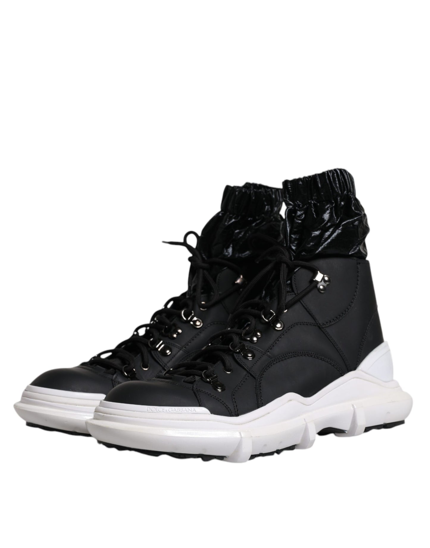 Dolce & Gabbana Schwarz Nylon Galileo High Top Turnschuhe Schuhe