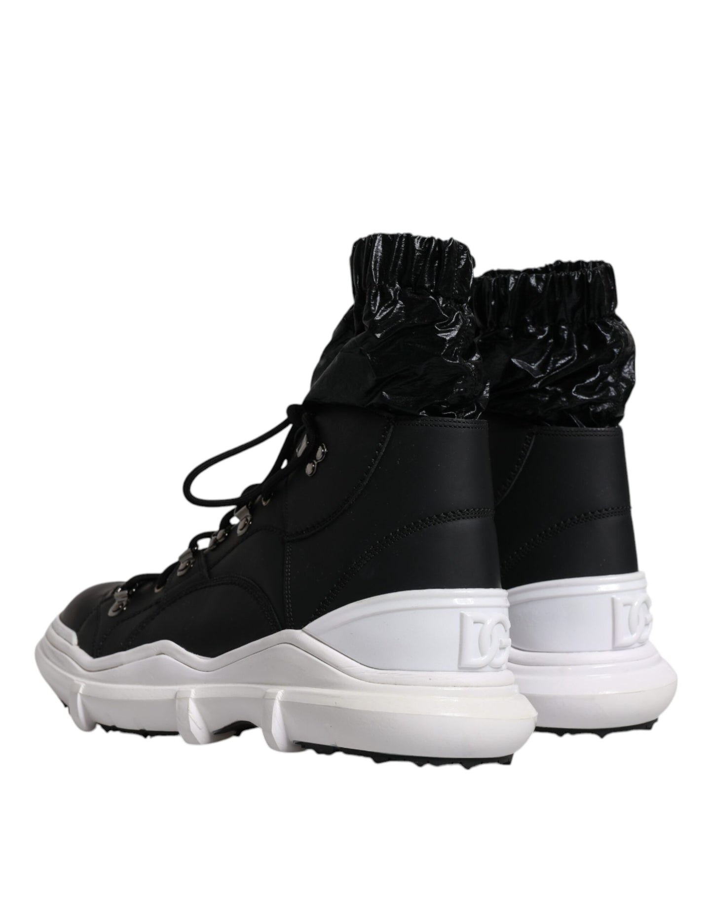 Dolce & Gabbana Schwarz Nylon Galileo High Top Turnschuhe Schuhe