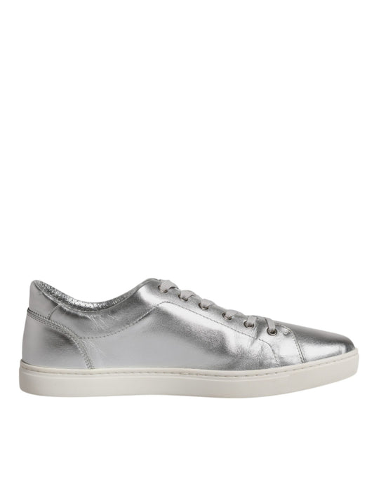 Dolce &amp; Gabbana Silver London Low Top -nahkaiset lenkkarit