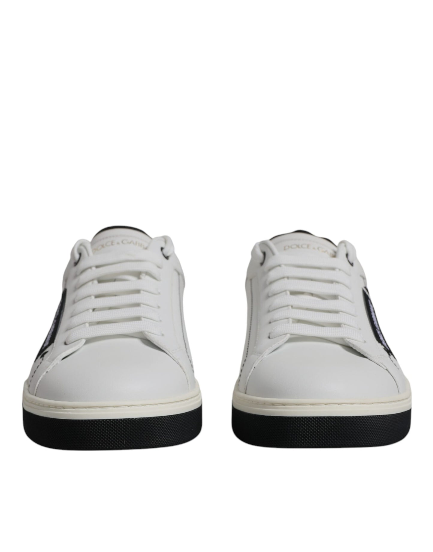 Dolce &amp; Gabbana White Leather Low Top Men Sneakers Shoes