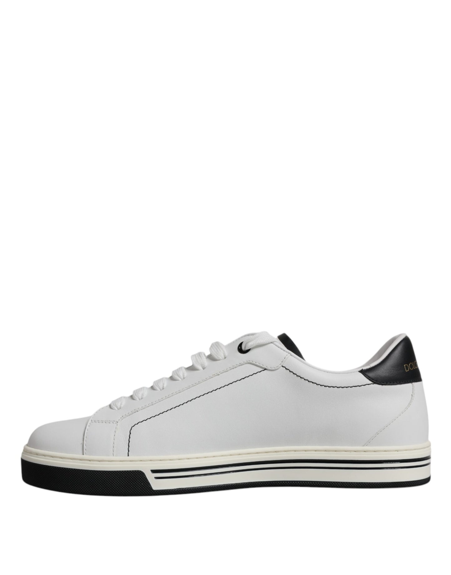 Dolce &amp; Gabbana White Leather Low Top Men Sneakers Shoes