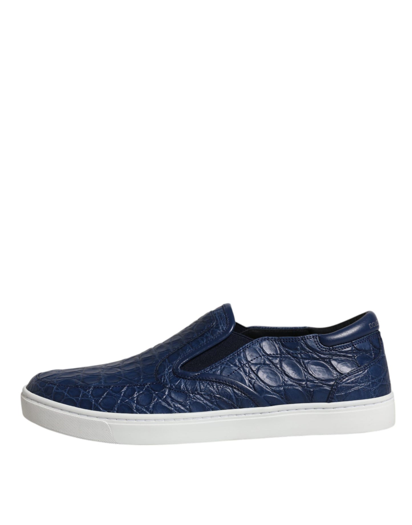 Dolce & Gabbana Blau Croc Exotische Leder Männer Turnschuhe Schuhe