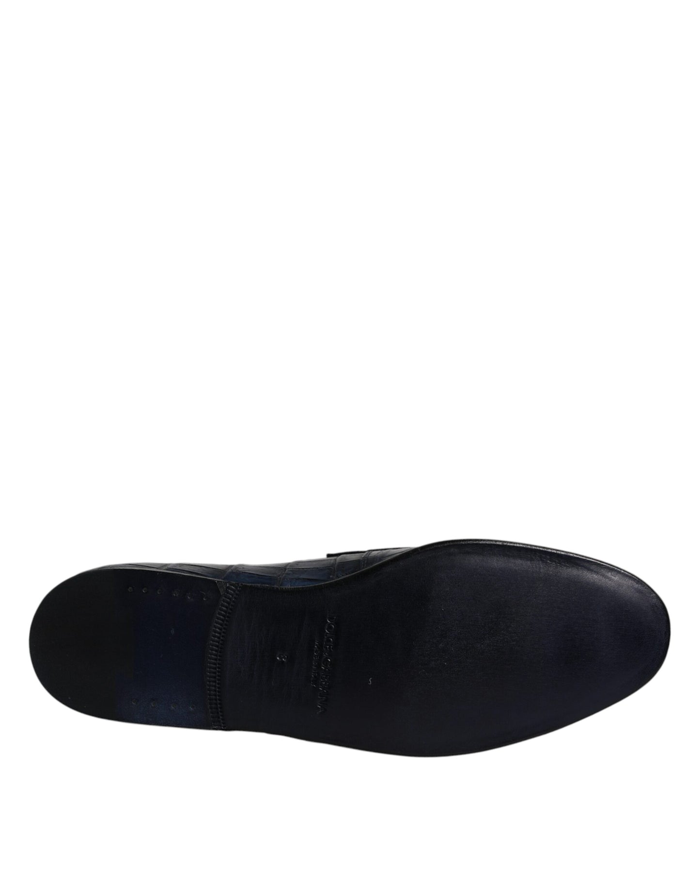 Dolce & Gabbana Blaue Exotische Leder Mokassin Slip On Schuhe