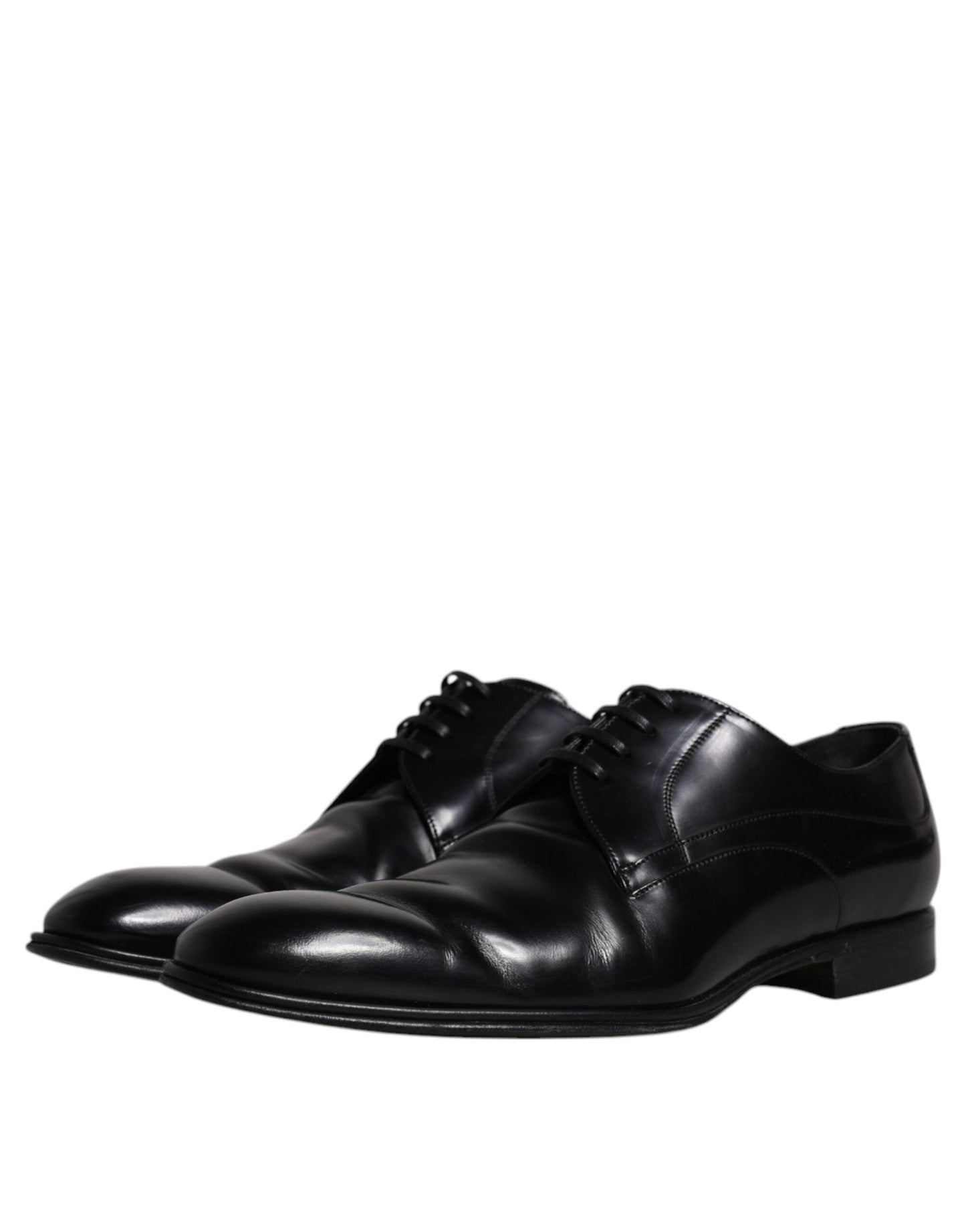 Dolce & Gabbana Schwarz Leder Derby Formal Männer Kleid Schuhe