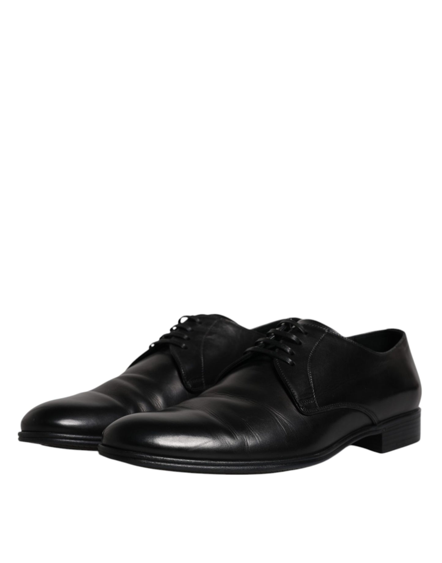 Dolce & Gabbana Schwarze Leder Schnürschuhe Männer Derby Formelle Schuhe