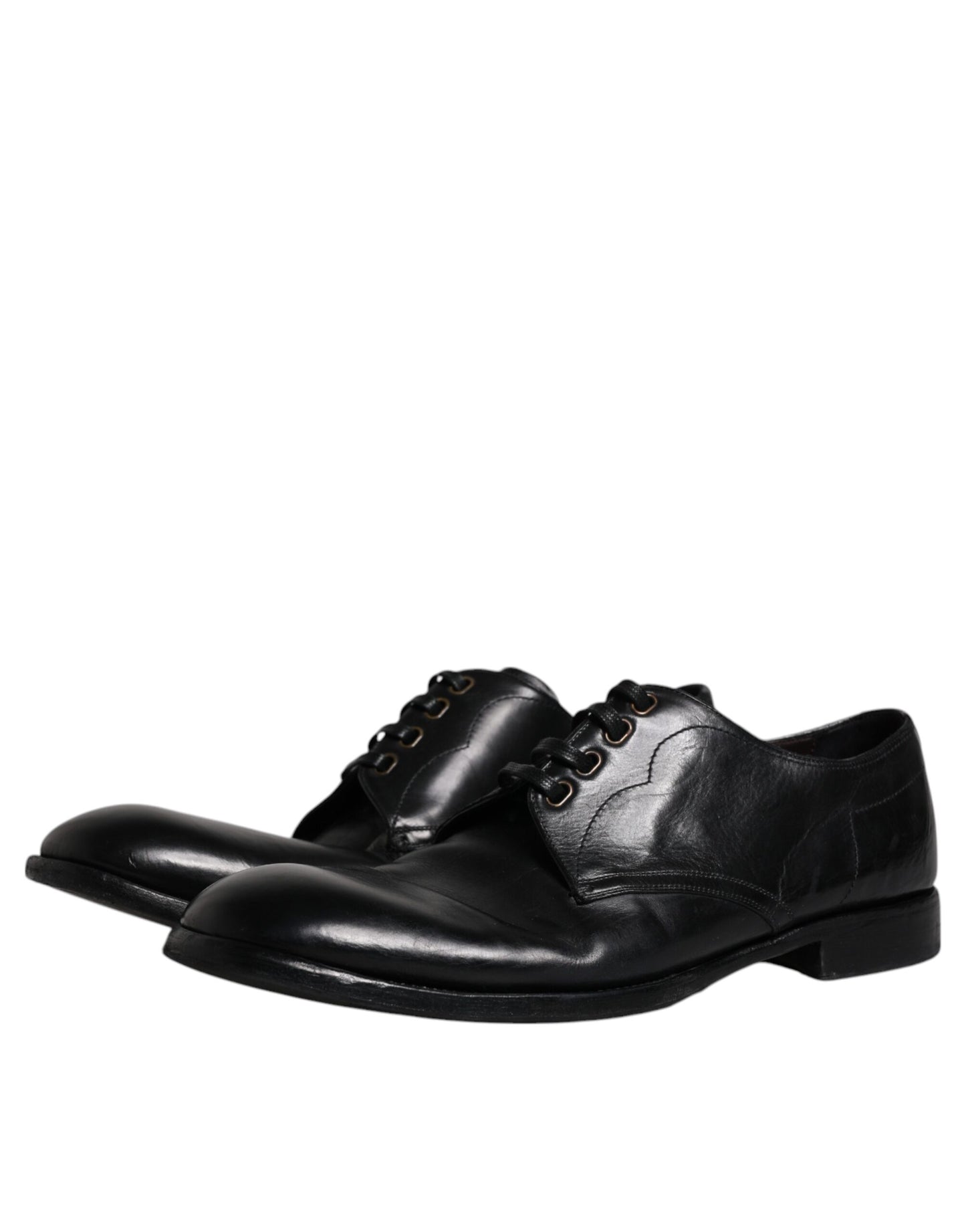 Dolce & Gabbana Schwarz Leder Derby Formal Männer Kleid Schuhe