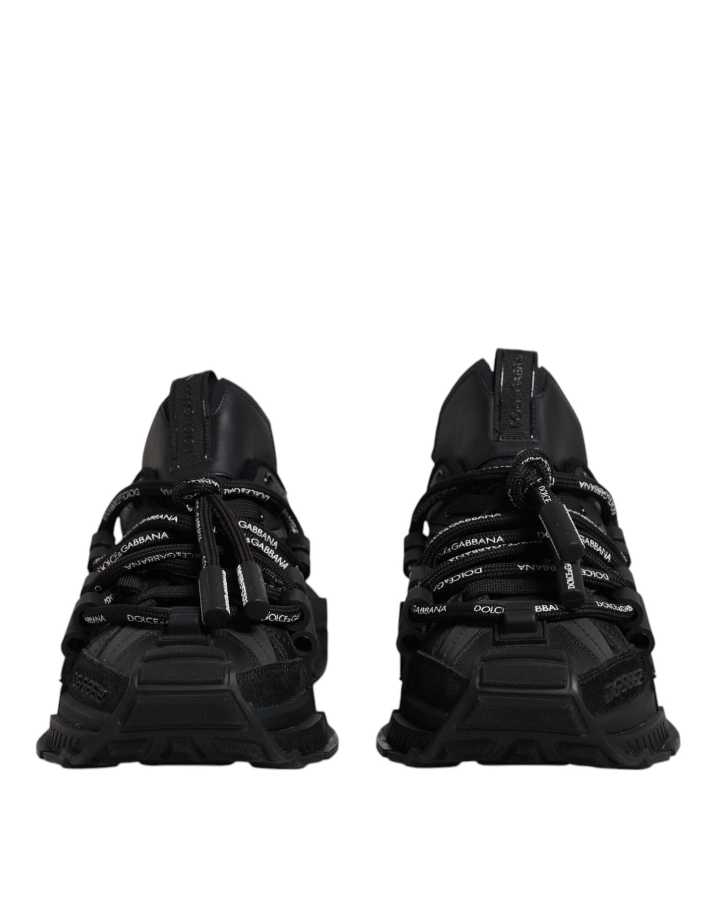 Dolce &amp; Gabbana Black Low Top Space Lace Up Sneakers Shoes