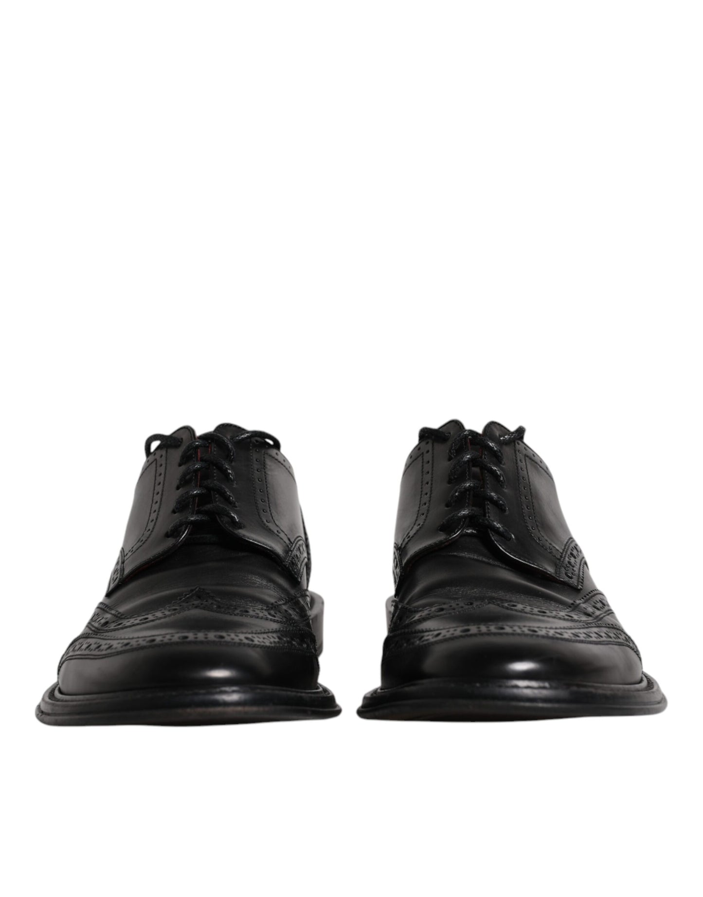 Dolce & Gabbana Schwarzes Leder Derby Wingtip Formelle Schuhe