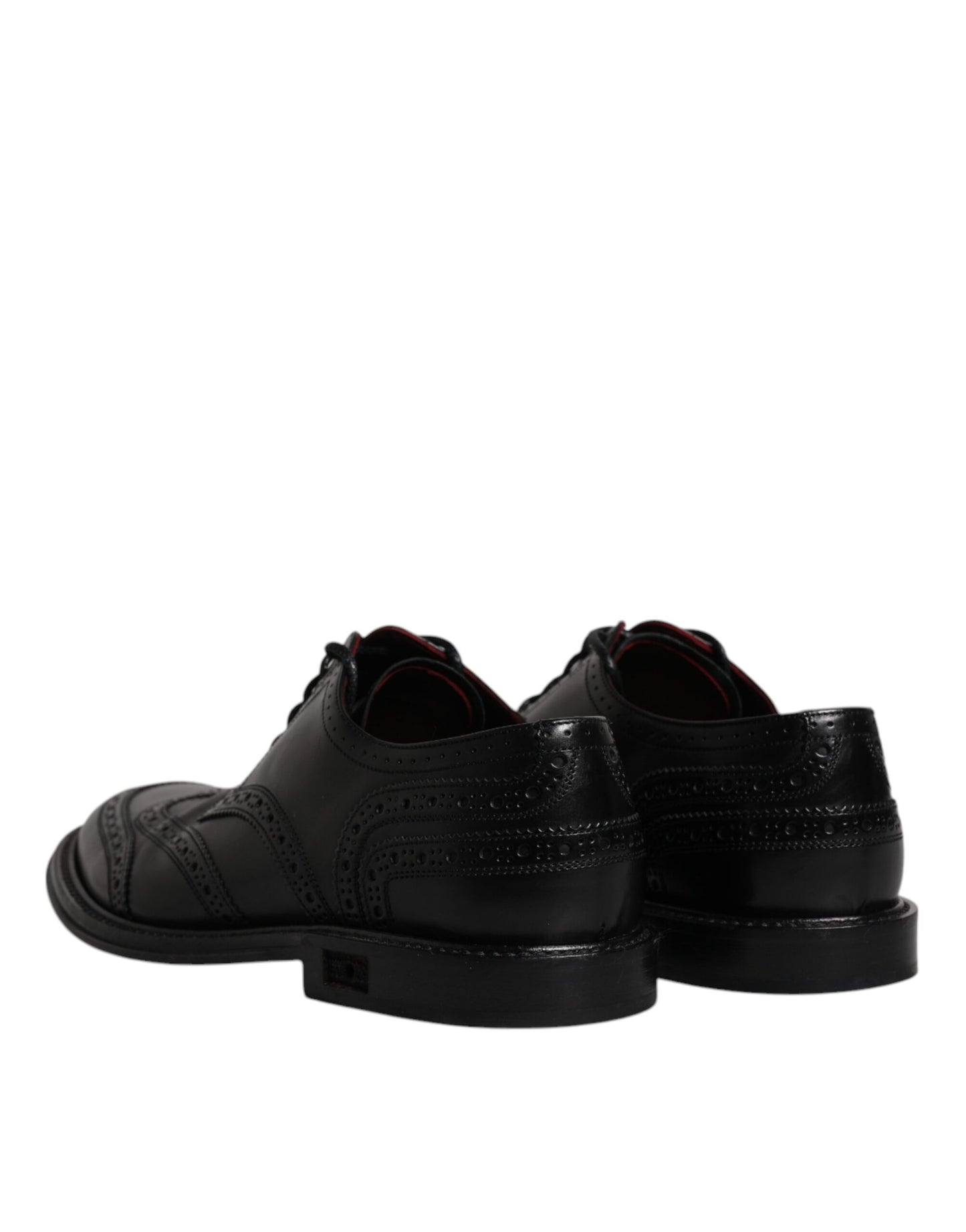 Dolce & Gabbana Schwarzes Leder Derby Wingtip Formelle Schuhe