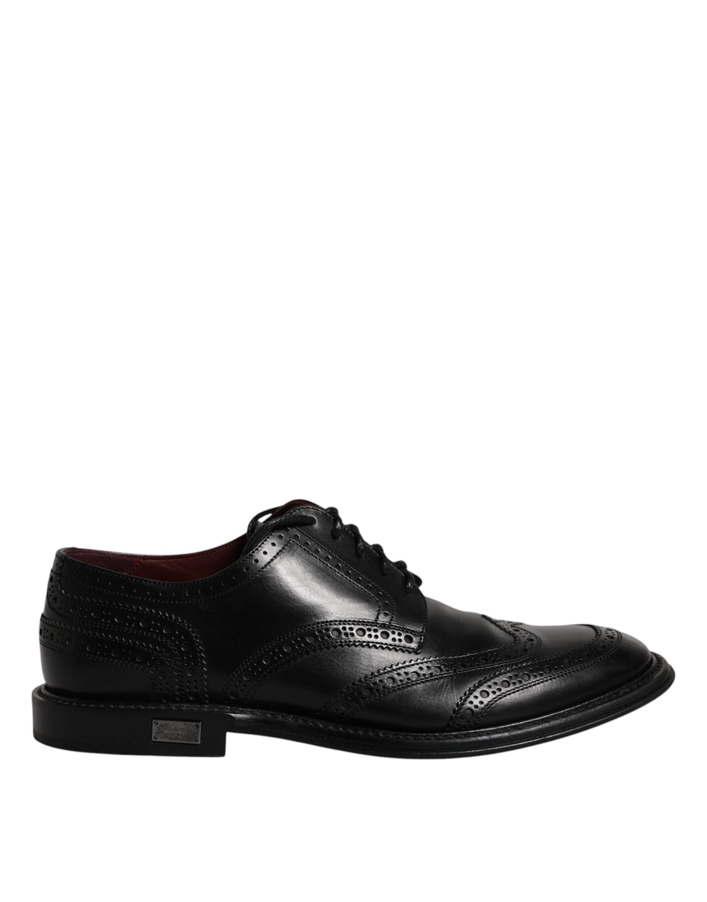 Dolce & Gabbana Schwarzes Leder Derby Wingtip Formelle Schuhe