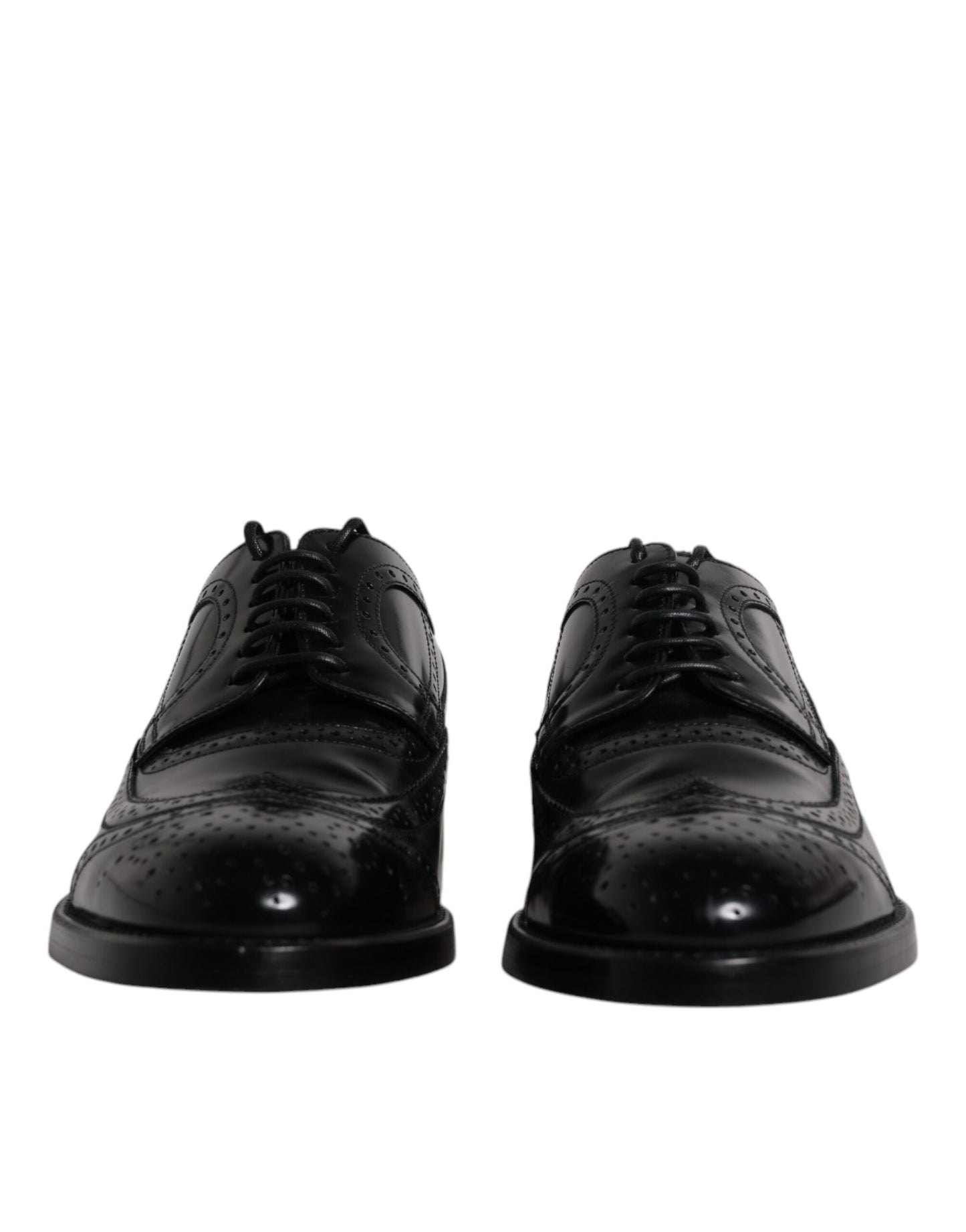 Dolce & Gabbana Schwarze Leder Derby Wingtip Formelle Schuhe