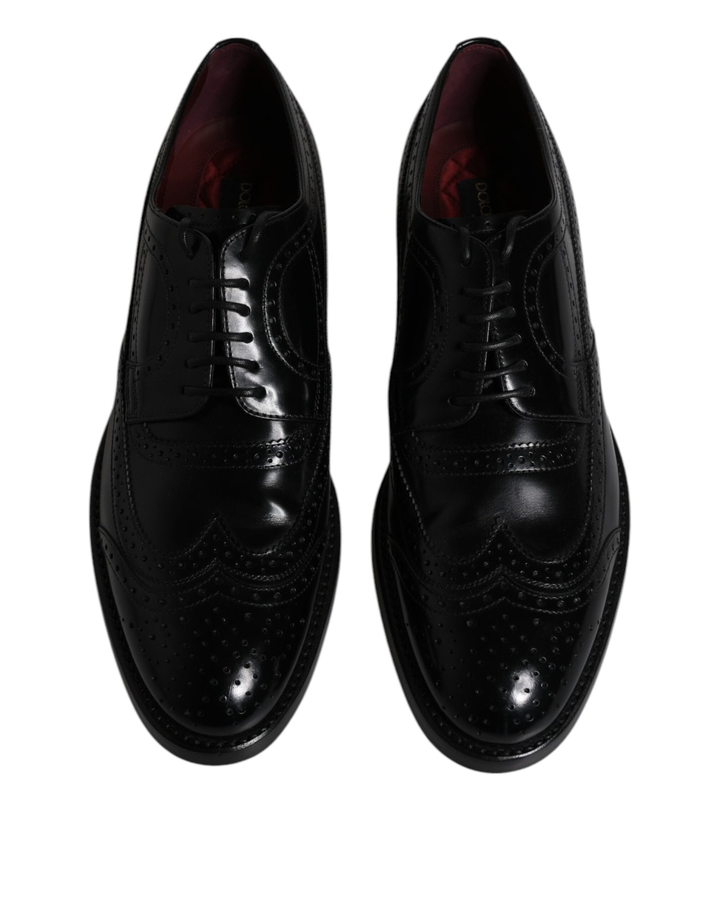 Dolce & Gabbana Schwarze Leder Derby Wingtip Formelle Schuhe