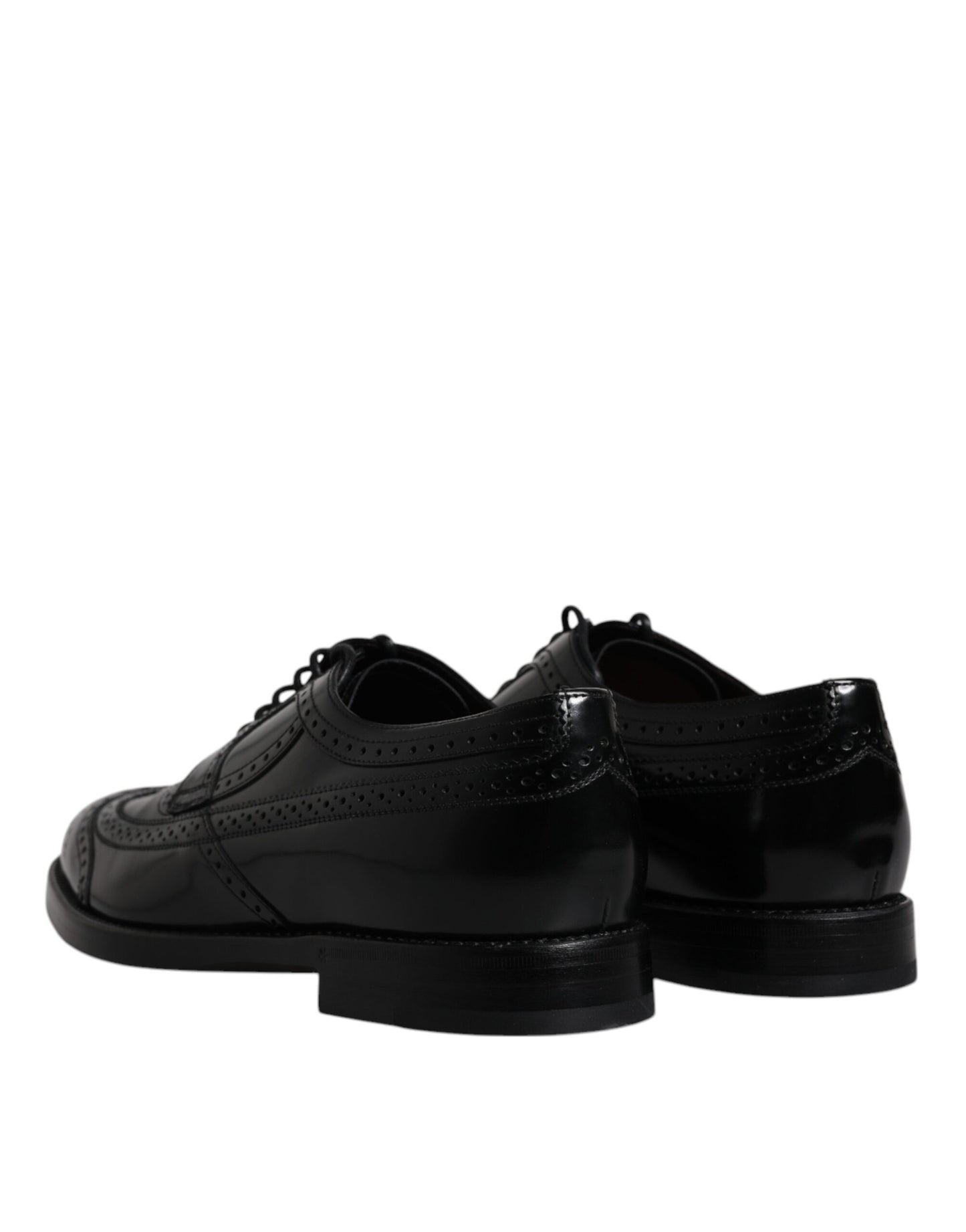 Dolce & Gabbana Schwarze Leder Derby Wingtip Formelle Schuhe