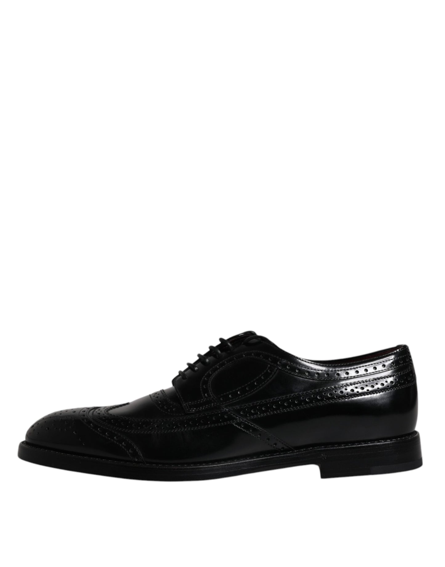 Dolce & Gabbana Schwarze Leder Derby Wingtip Formelle Schuhe