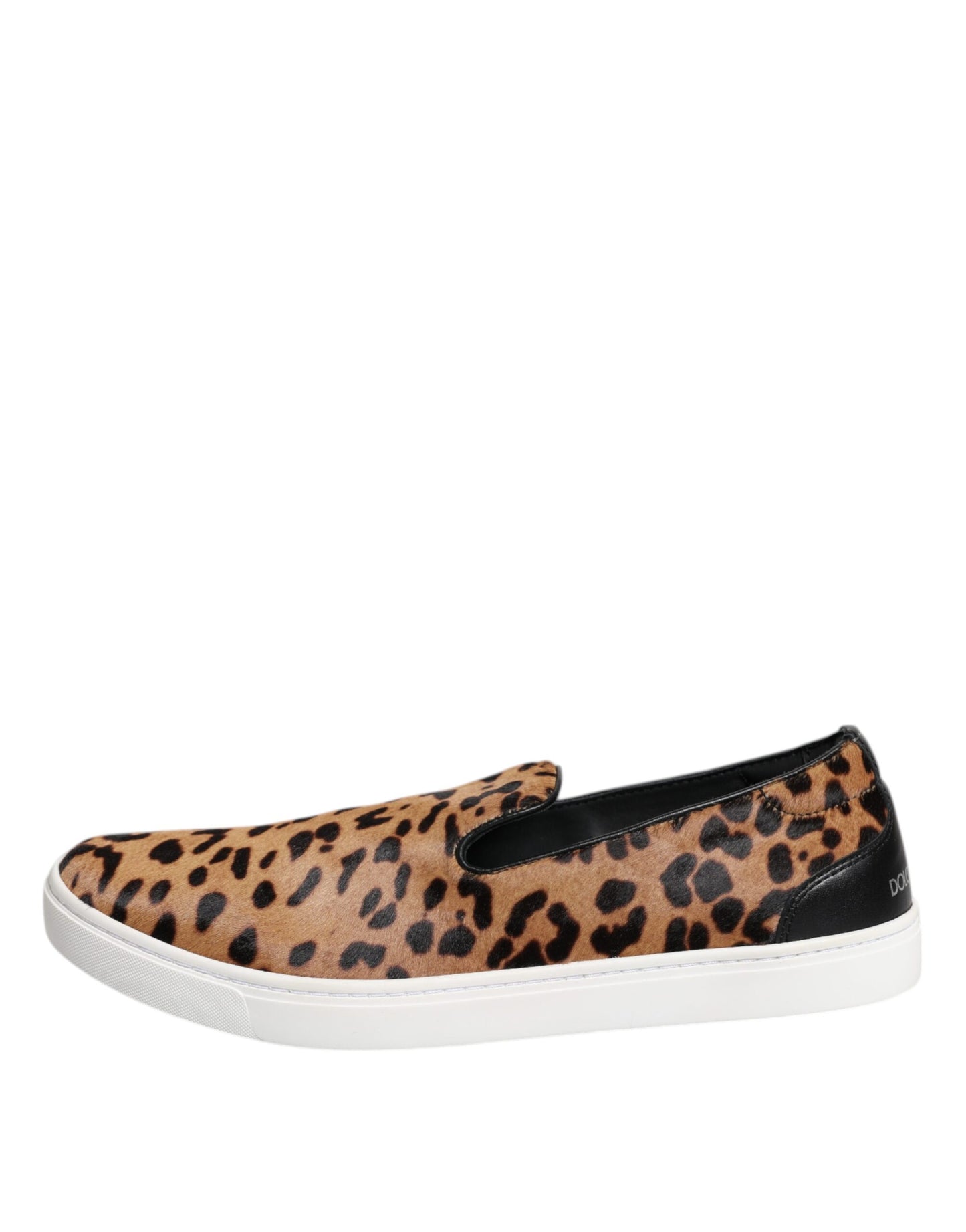 Dolce & Gabbana Braun Kalbsleder Pelz Leopard Männer Turnschuhe Schuhe