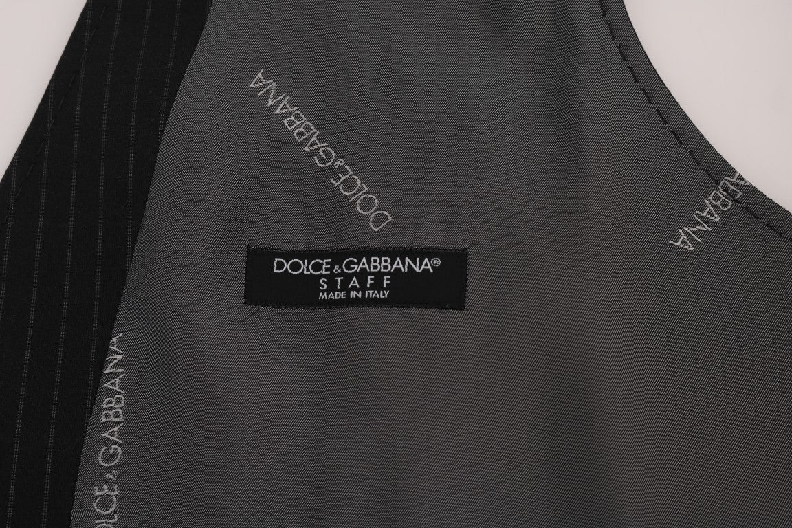 Dolce &amp; Gabbana Tyylikäs raidallinen harmaa liivi