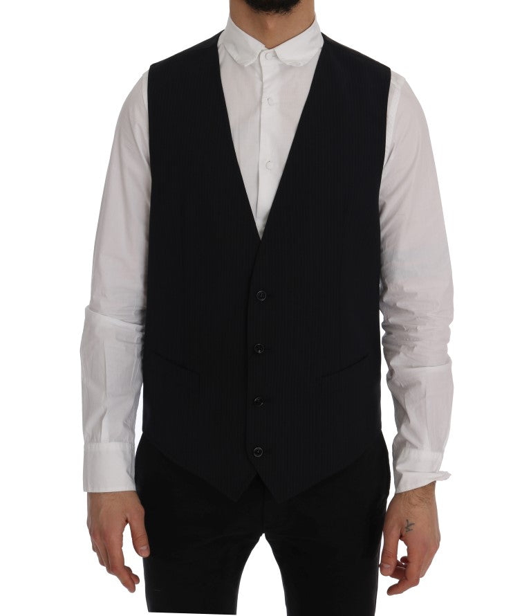 Dolce &amp; Gabbana Smooth striped wool blend vest