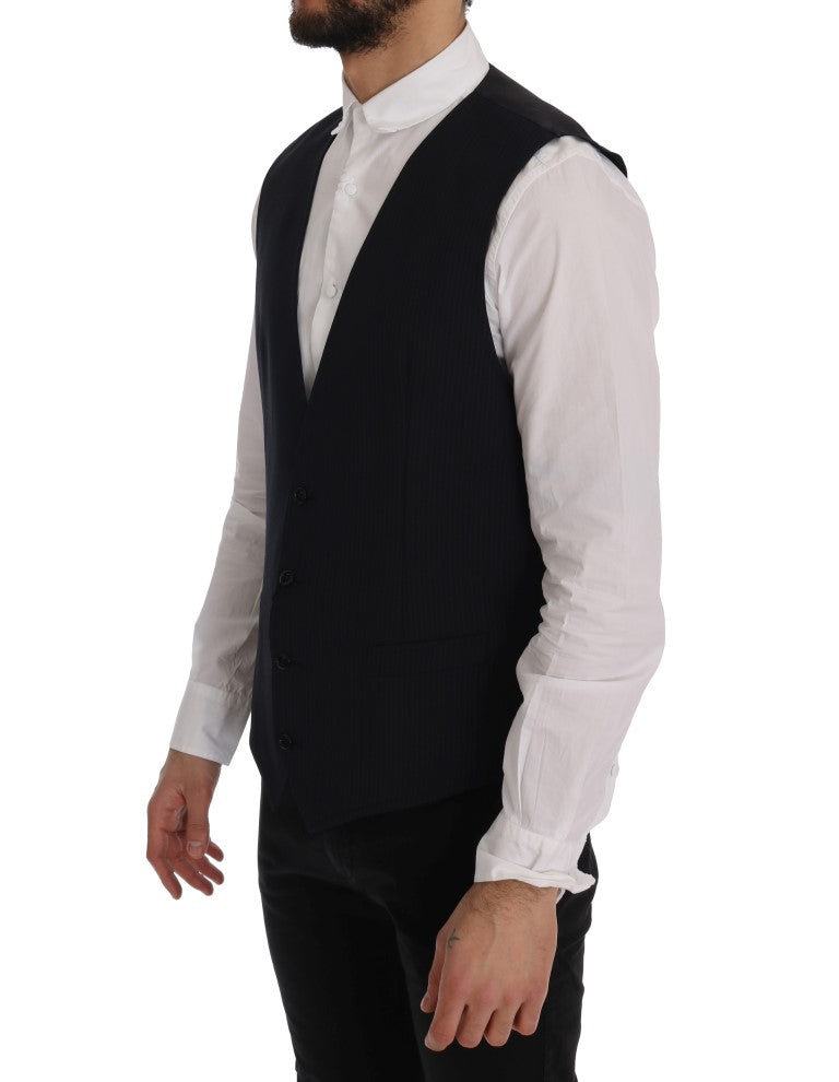 Dolce &amp; Gabbana Smooth striped wool blend vest