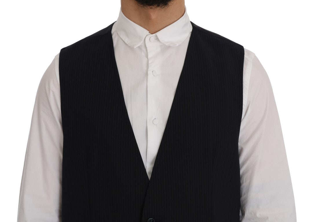 Dolce &amp; Gabbana Smooth striped wool blend vest