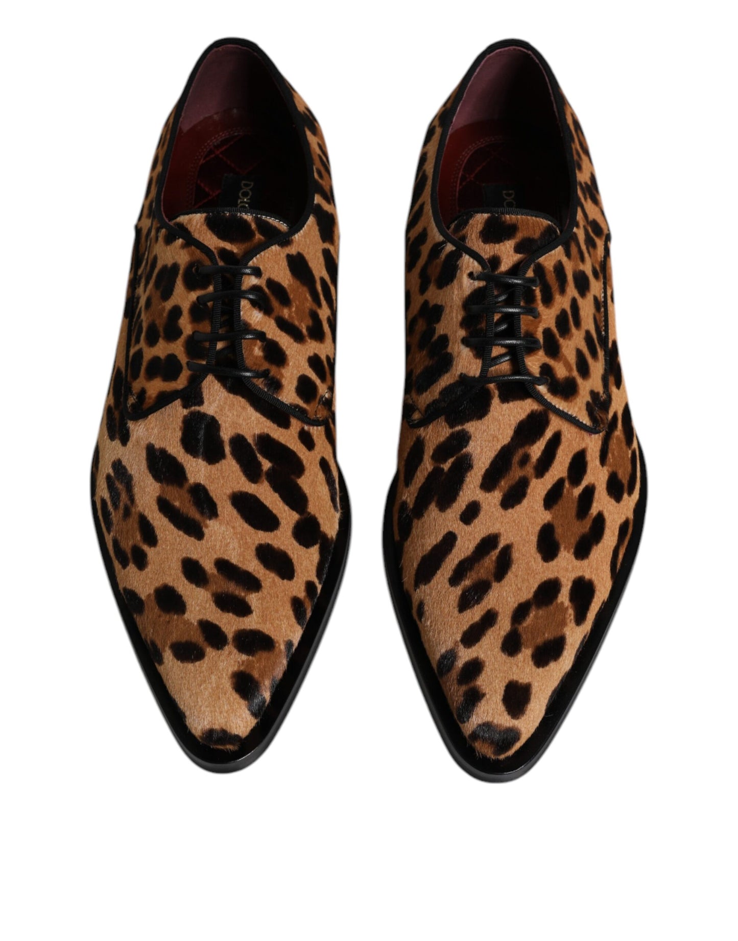 Dolce & Gabbana Braun Leopard Derby Formal Männer Kleid Schuhe