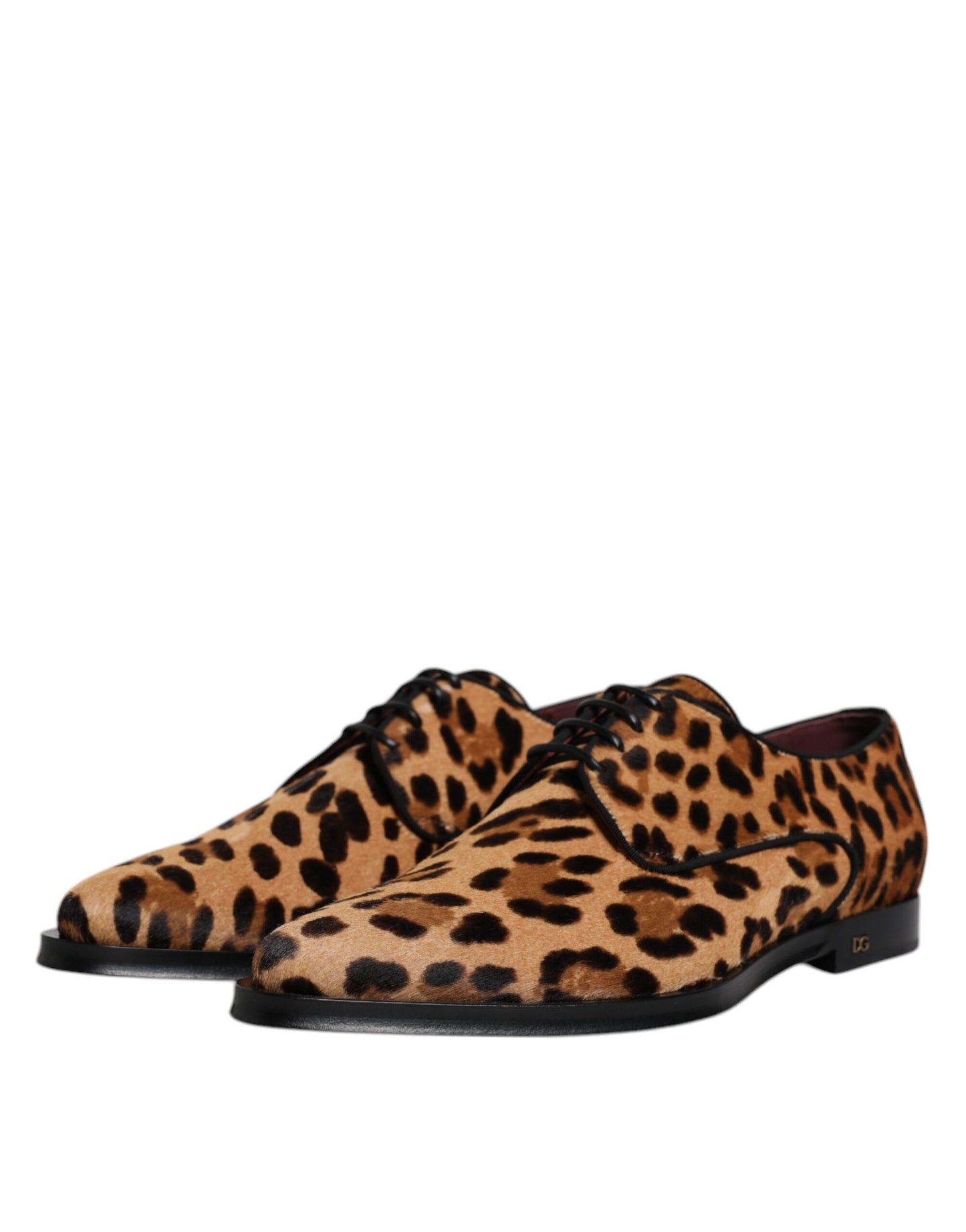 Dolce & Gabbana Braun Leopard Derby Formal Männer Kleid Schuhe