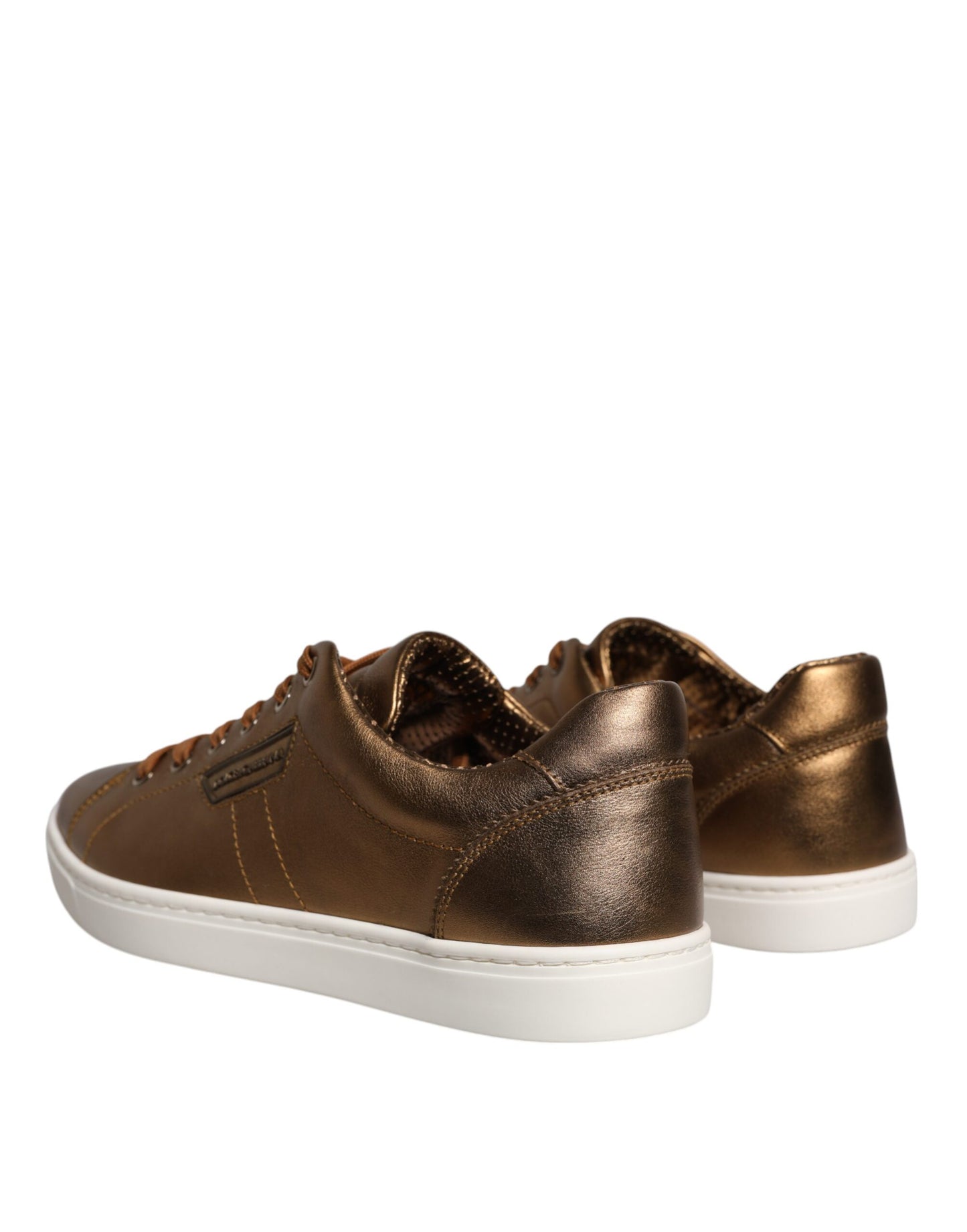 Dolce & Gabbana Gold Leder Logo London Herren Sneaker Schuhe