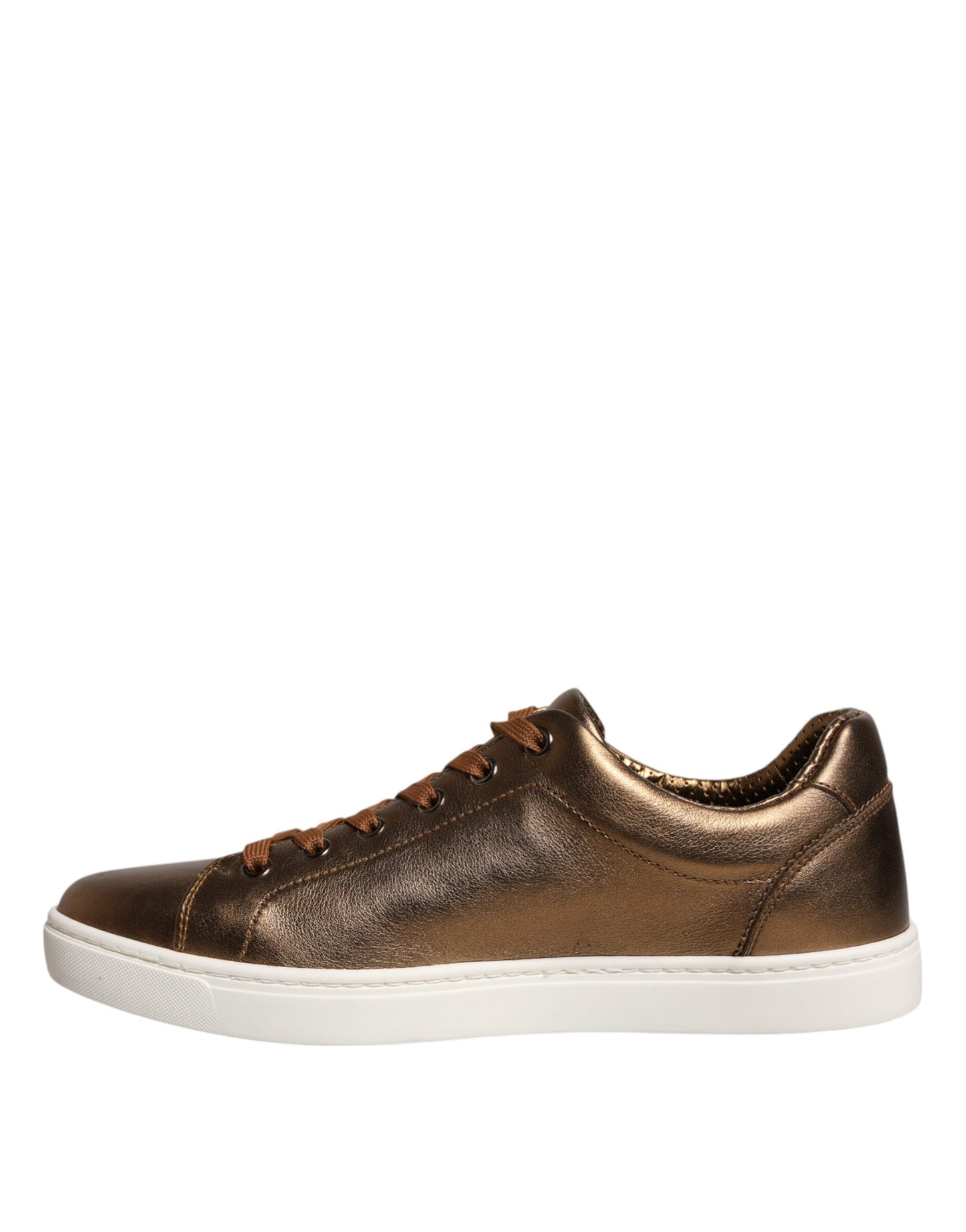 Dolce & Gabbana Gold Leder Logo London Herren Sneaker Schuhe