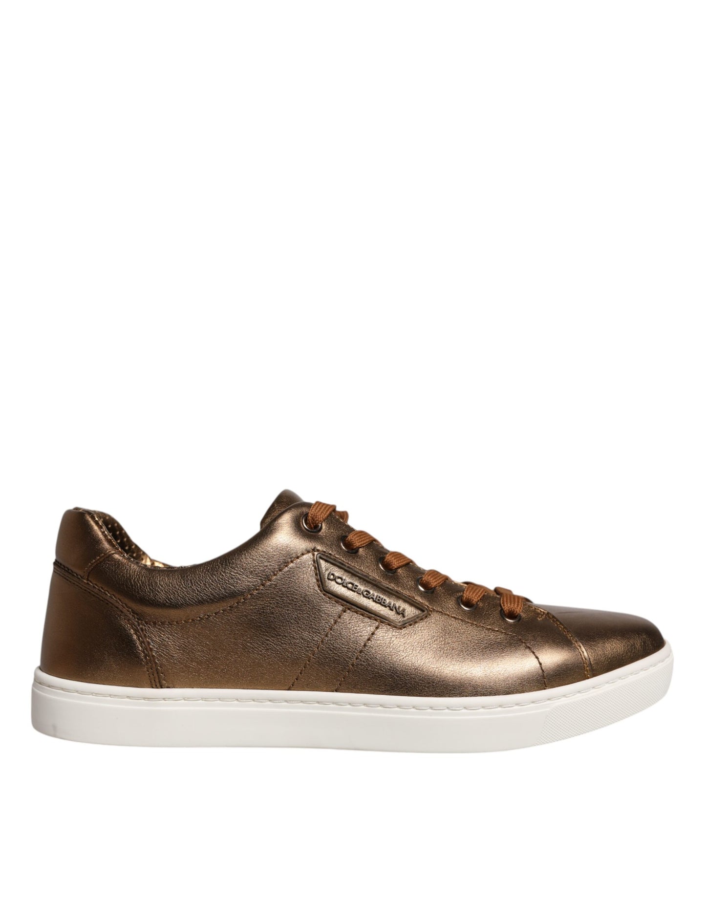 Dolce & Gabbana Gold Leder Logo London Herren Sneaker Schuhe