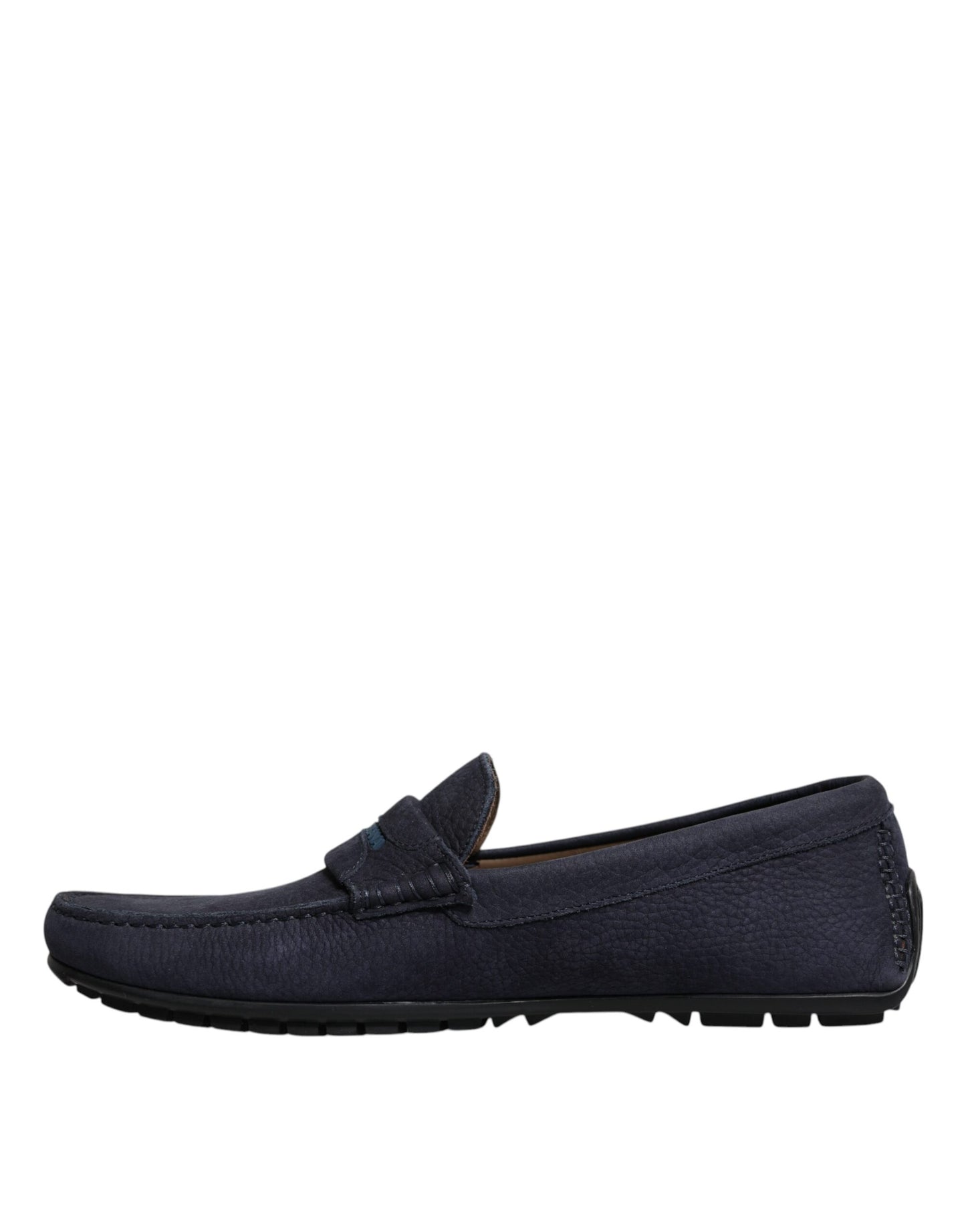 Dolce & Gabbana Blau Kalbsleder Slip On Männer Mokassin Schuhe