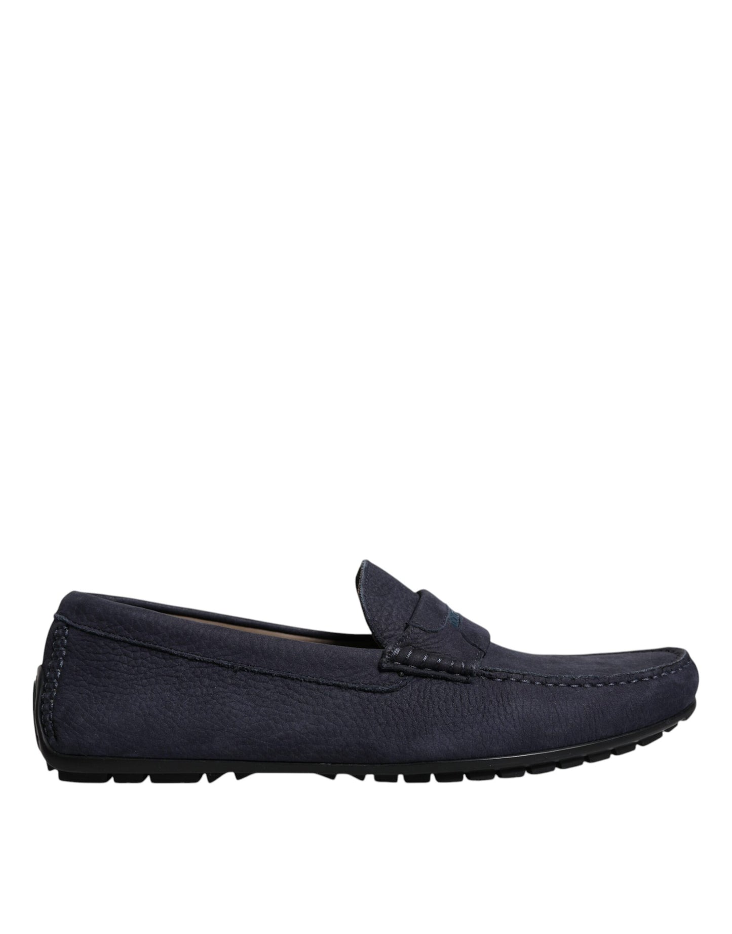 Dolce & Gabbana Blau Kalbsleder Slip On Männer Mokassin Schuhe